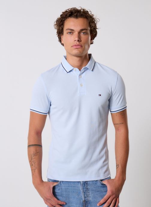 Tommy Hilfiger Polos manches courtes TIPPED SLIM FIT SEAS MW0MW39993C1O homme bleu