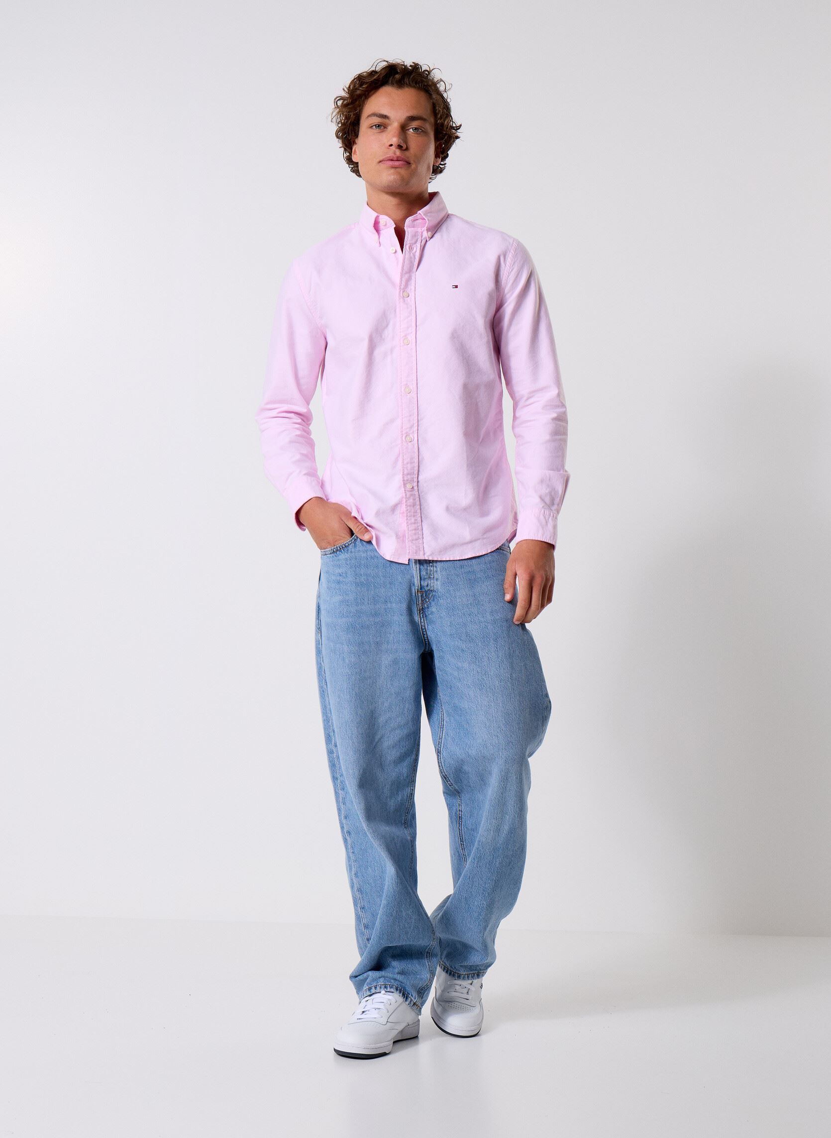 Chemises Solid Heritage Oxfor MW0MW35774TOR homme rose Tommy Hilfiger Chemises Solid Heritage Oxfor MW0MW35774TOR homme rose ROSE PETAL