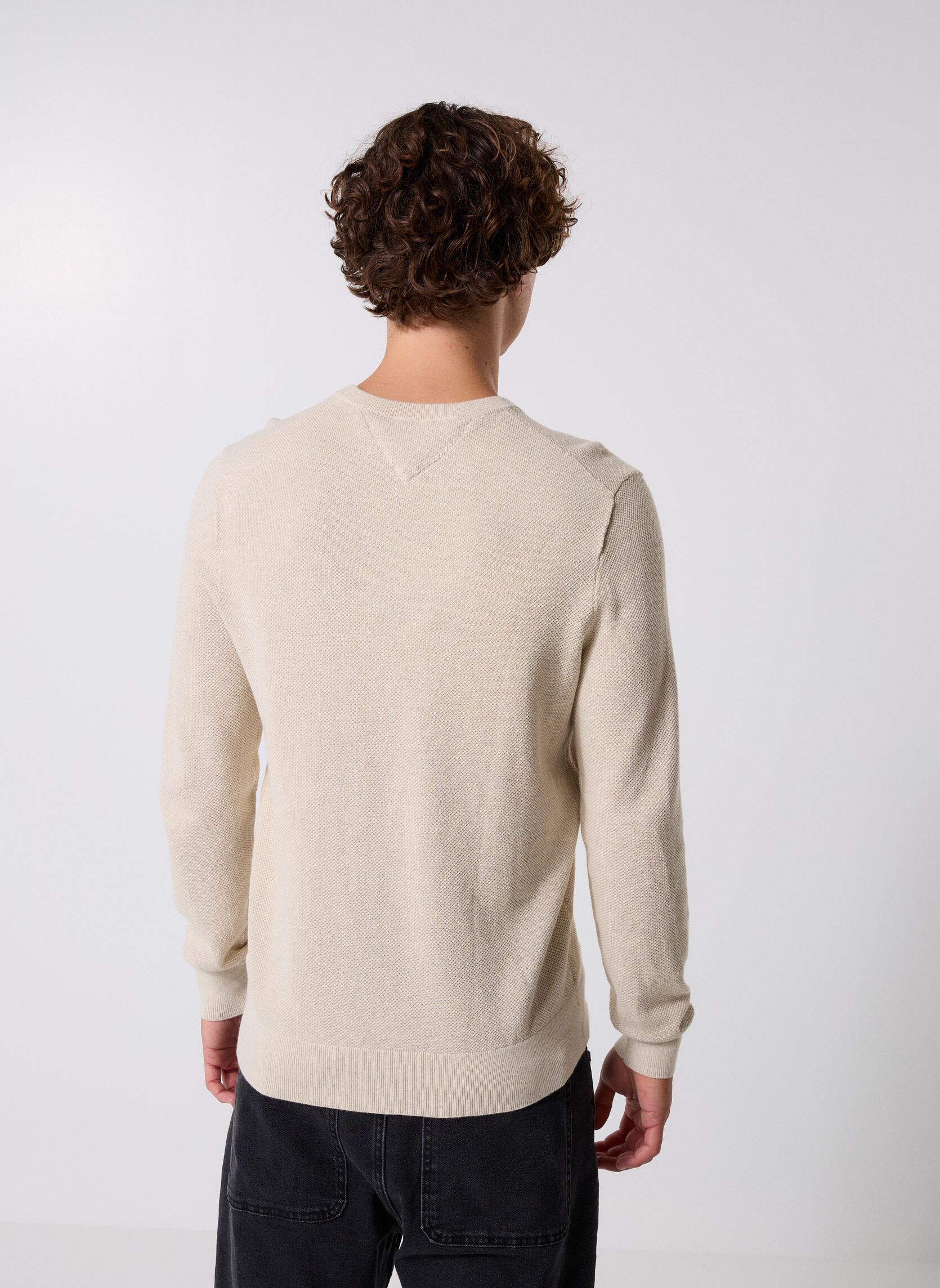 Truien Essential Structure MW0MW36347HGF heren beige Tommy Hilfiger Truien Essential Structure MW0MW36347HGF heren beige HEATHERED OATMILK