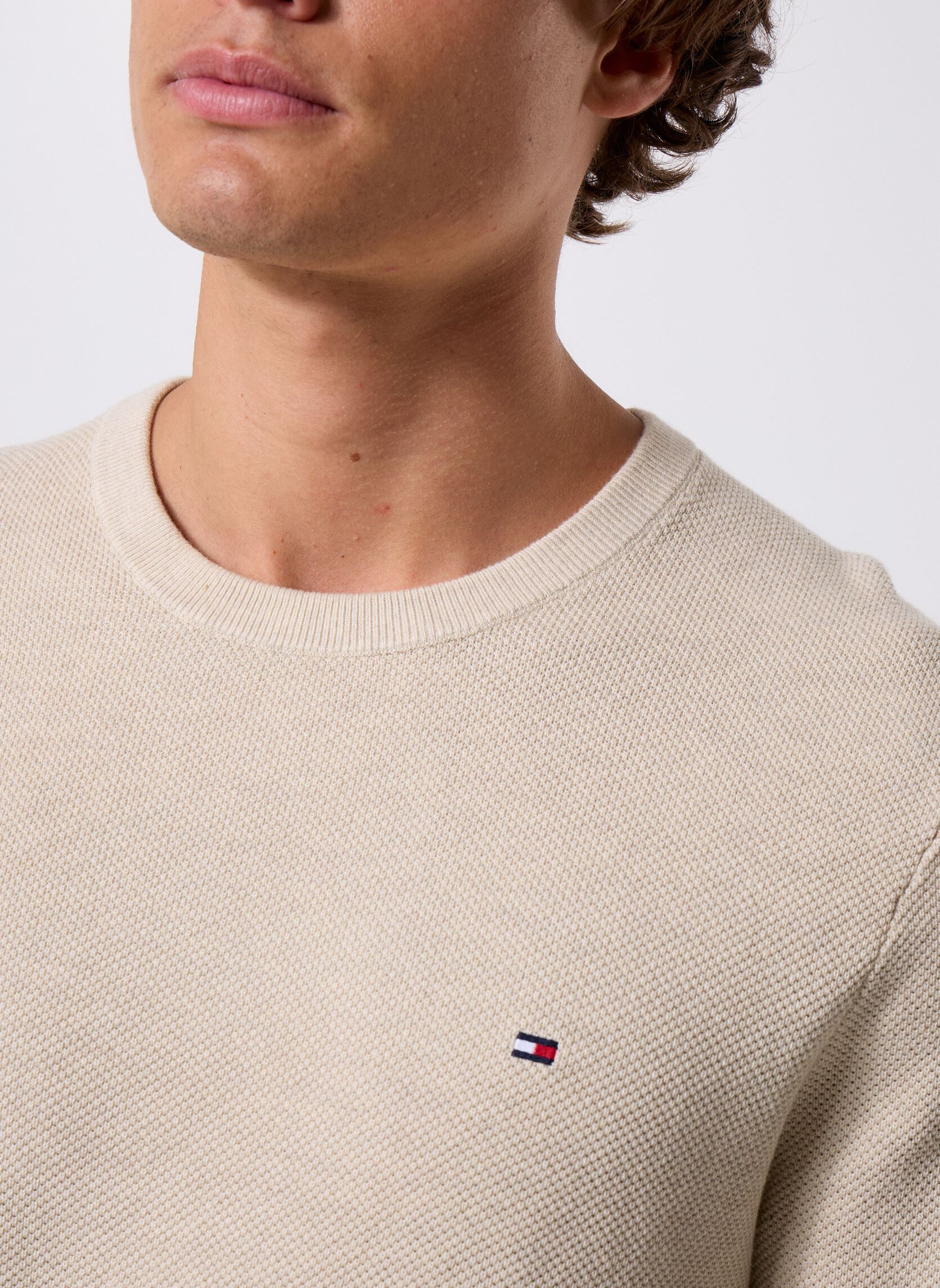 Truien Essential Structure MW0MW36347HGF heren beige Tommy Hilfiger Truien Essential Structure MW0MW36347HGF heren beige HEATHERED OATMILK
