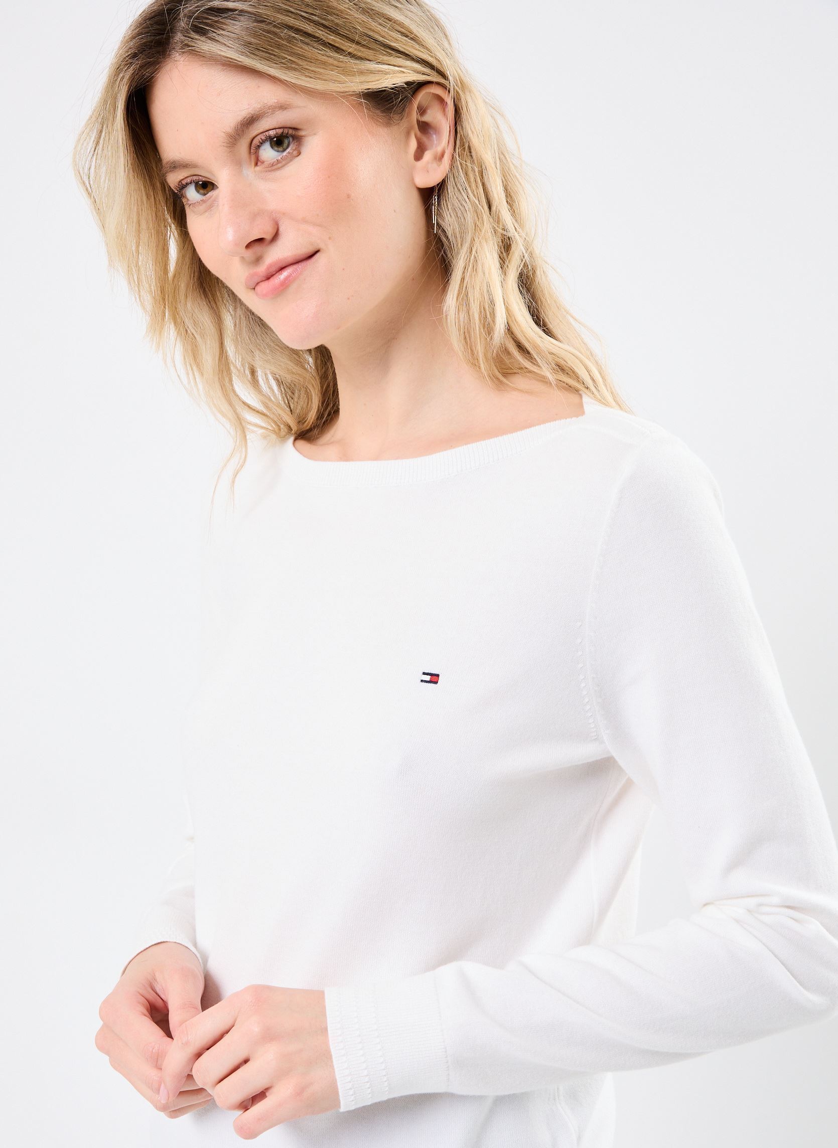 Pullover Co Jersey Stitch Boa WW0WW42050YBL damen weiß Tommy Hilfiger Pullover Co Jersey Stitch Boa WW0WW42050YBL damen weiß ECRU