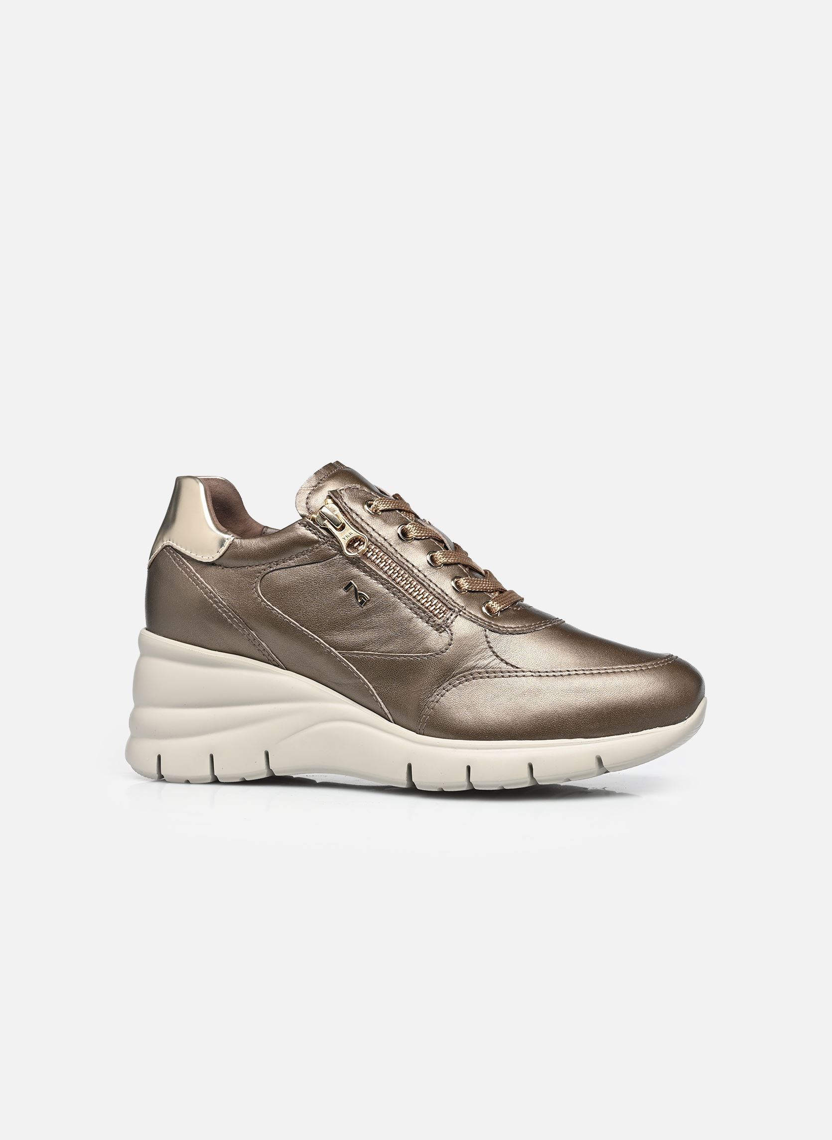 Sleehak sneakers I514121D dames goud en brons NeroGiardini Sleehak sneakers I514121D dames goud en brons 322