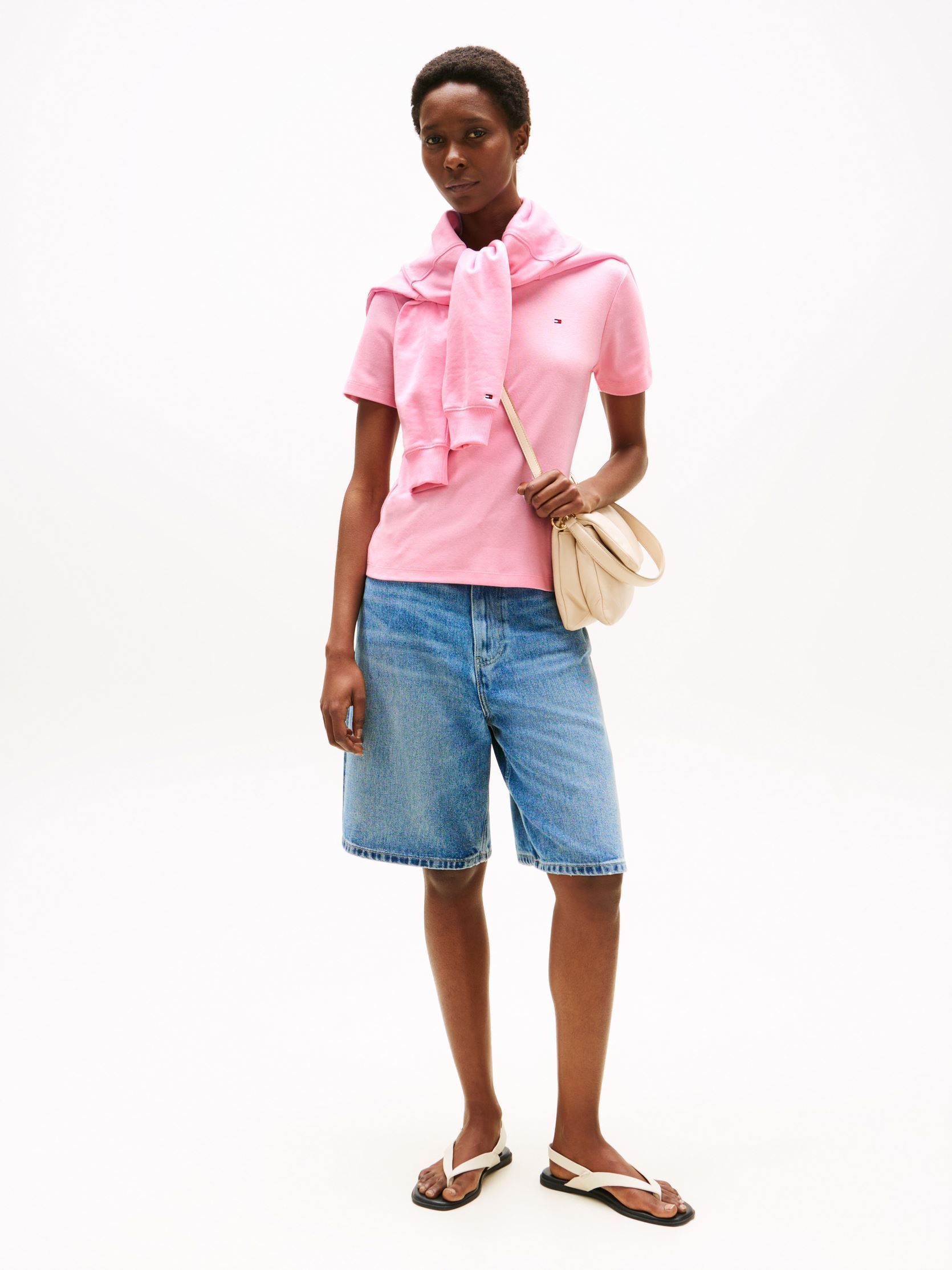 Camisetas de manga corta Slim Cody V-Nk Ss WW0WW40587TOL mujer rosa Tommy Hilfiger Camisetas de manga corta Slim Cody V-Nk Ss WW0WW40587TOL mujer rosa CLASSIC PINK