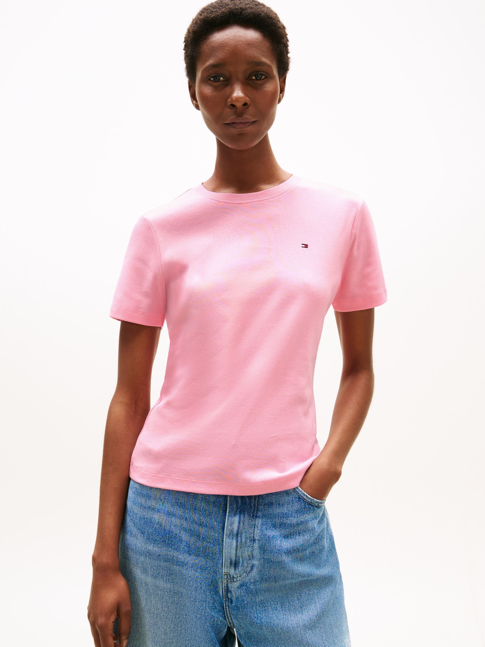 Camisetas de manga corta Slim Cody V-Nk Ss WW0WW40587TOL mujer rosa Tommy Hilfiger Camisetas de manga corta Slim Cody V-Nk Ss WW0WW40587TOL mujer rosa CLASSIC PINK