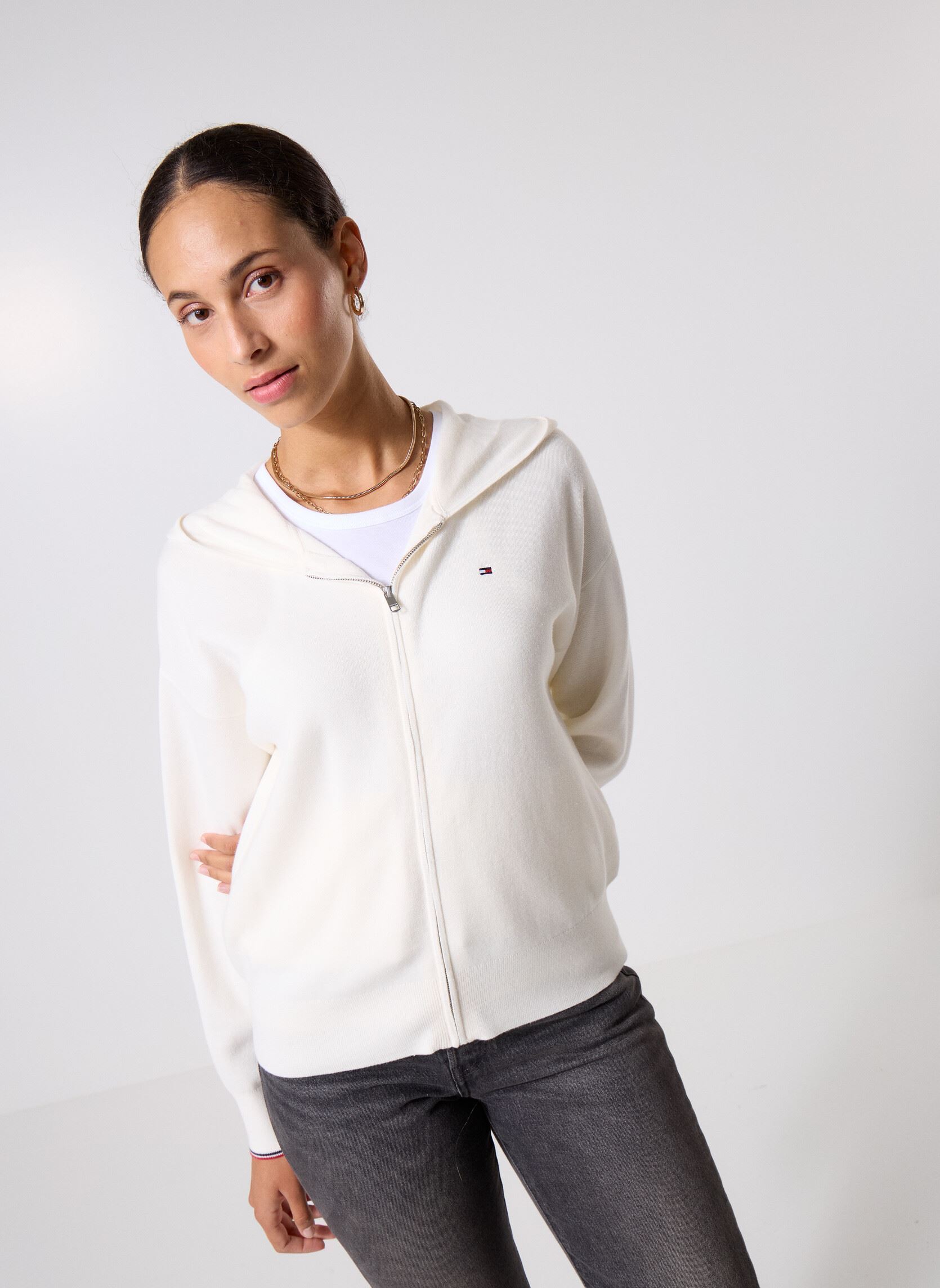 Sweat ample zippé à capuche