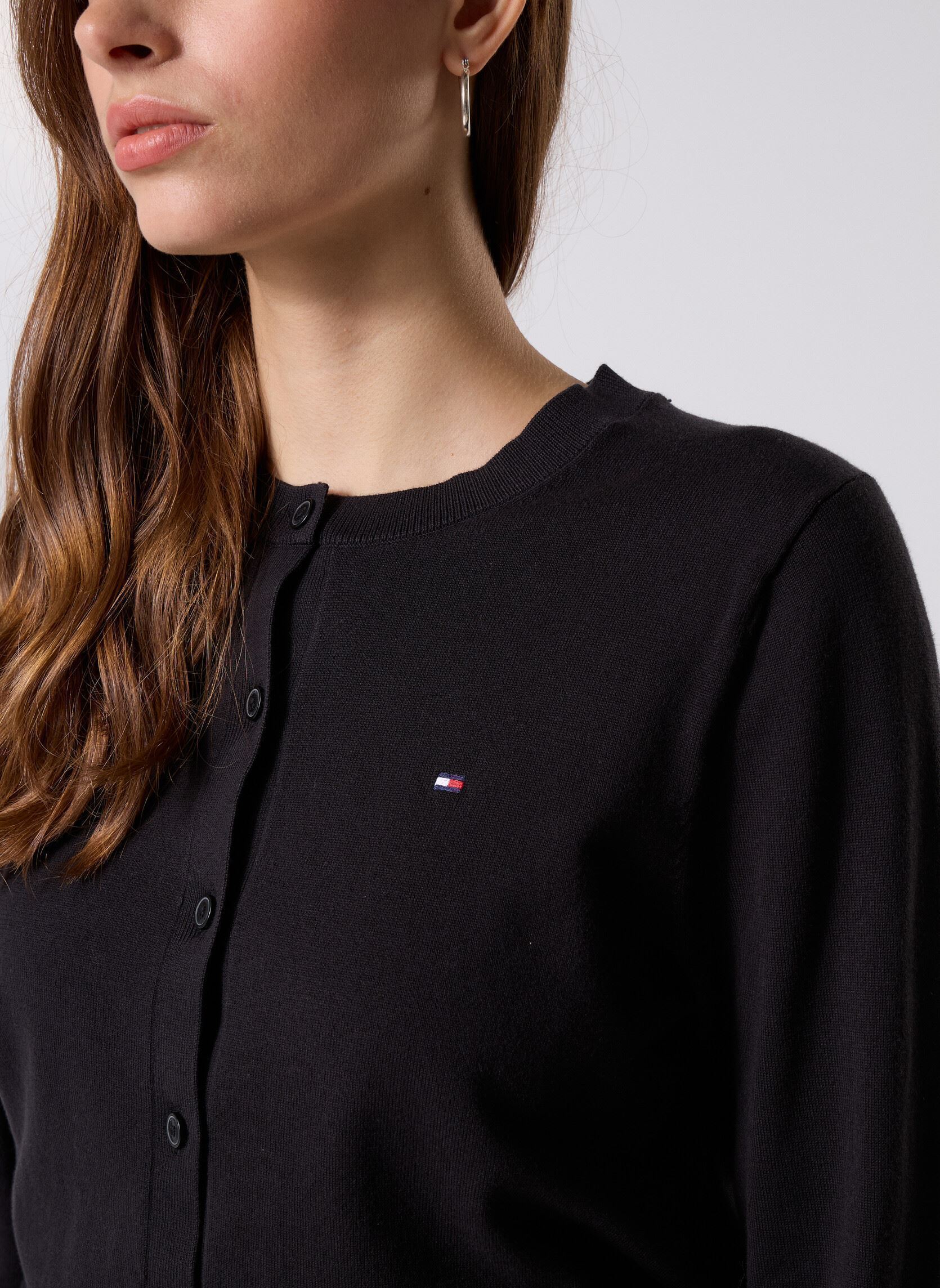 Vesten Co Jersey Fine Gg C WW0WW42370BDS dames zwart Tommy Hilfiger Vesten Co Jersey Fine Gg C WW0WW42370BDS dames zwart BLACK