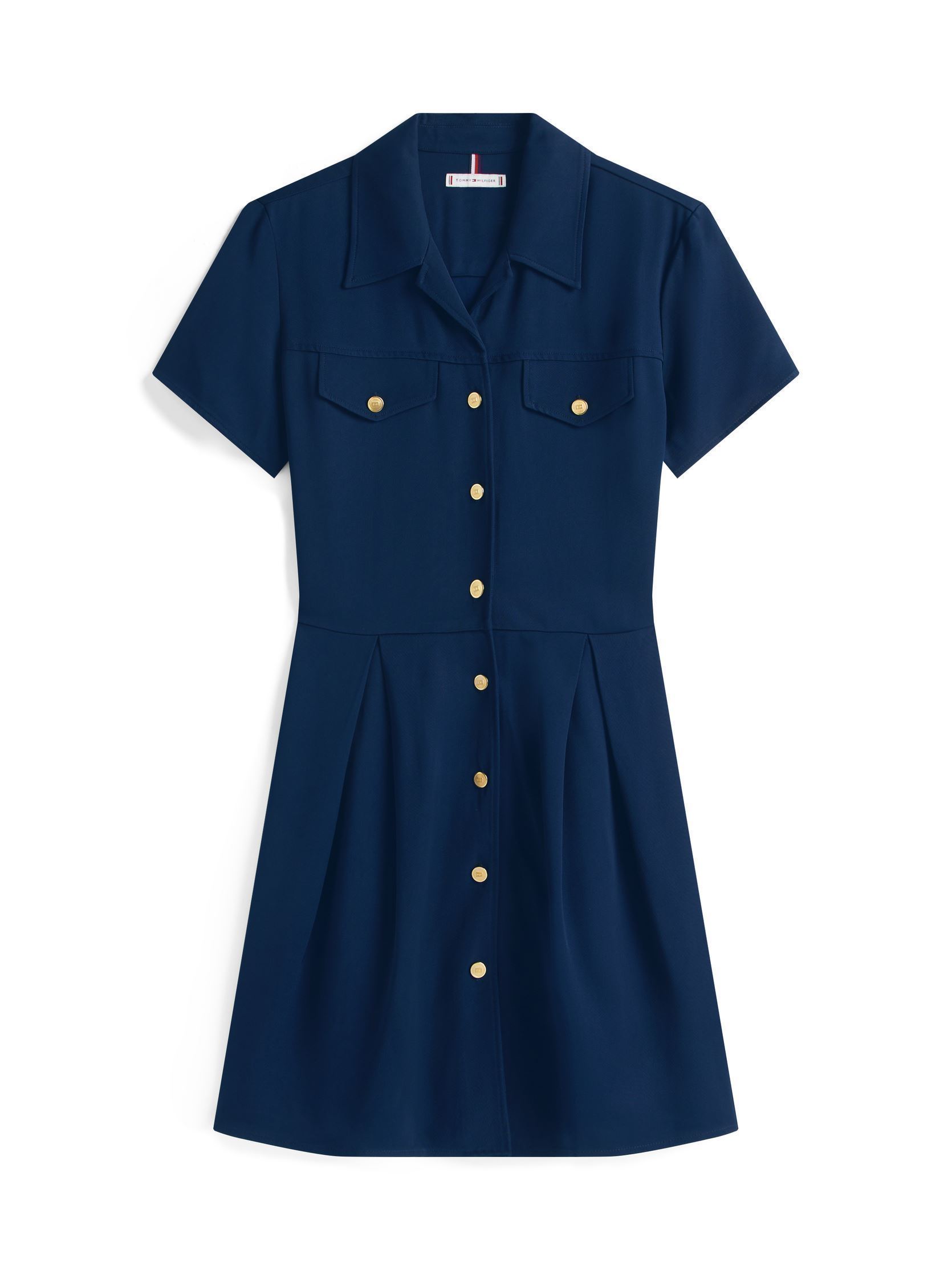 Robes Vsis Twill S/S F&F Mi WW0WW45819C1G femme bleu Tommy Hilfiger Robes Vsis Twill S/S F&F Mi WW0WW45819C1G femme bleu DARK NIGHT NAVY