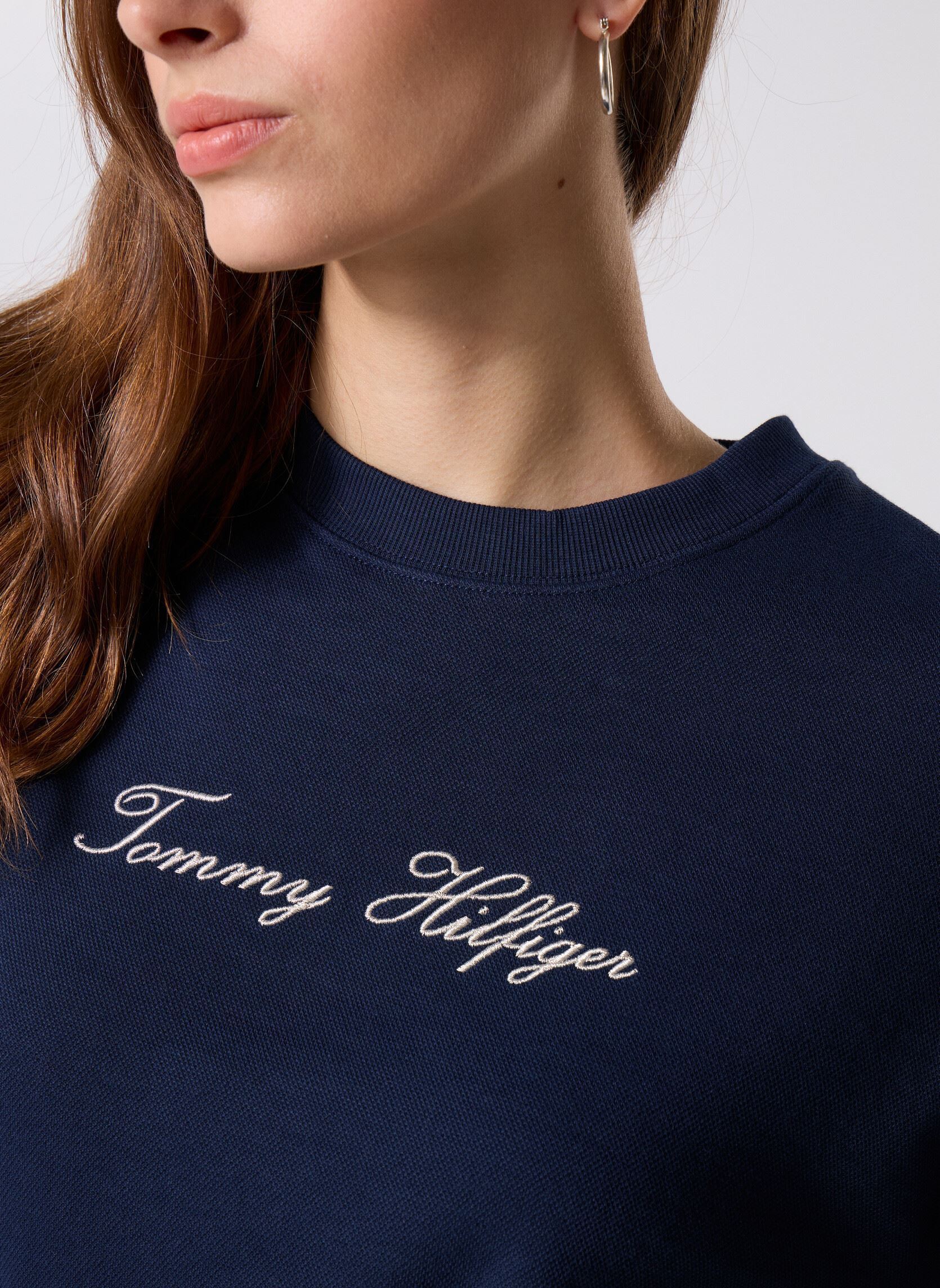 Sweatshirts Lurex Script Reg Swt WW0WW47159C1G femme bleu Tommy Hilfiger Sweatshirts Lurex Script Reg Swt WW0WW47159C1G femme bleu DARK NIGHT NAVY
