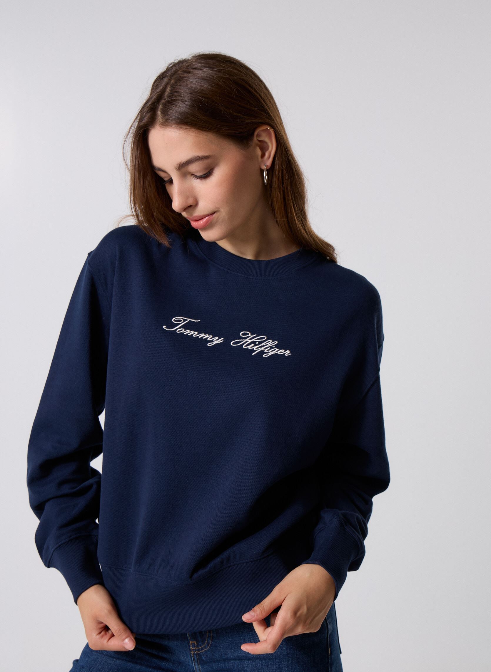 Vêtements Tommy Hilfiger Lurex Script Reg Swt WW0WW47159C1G pour Accessoires