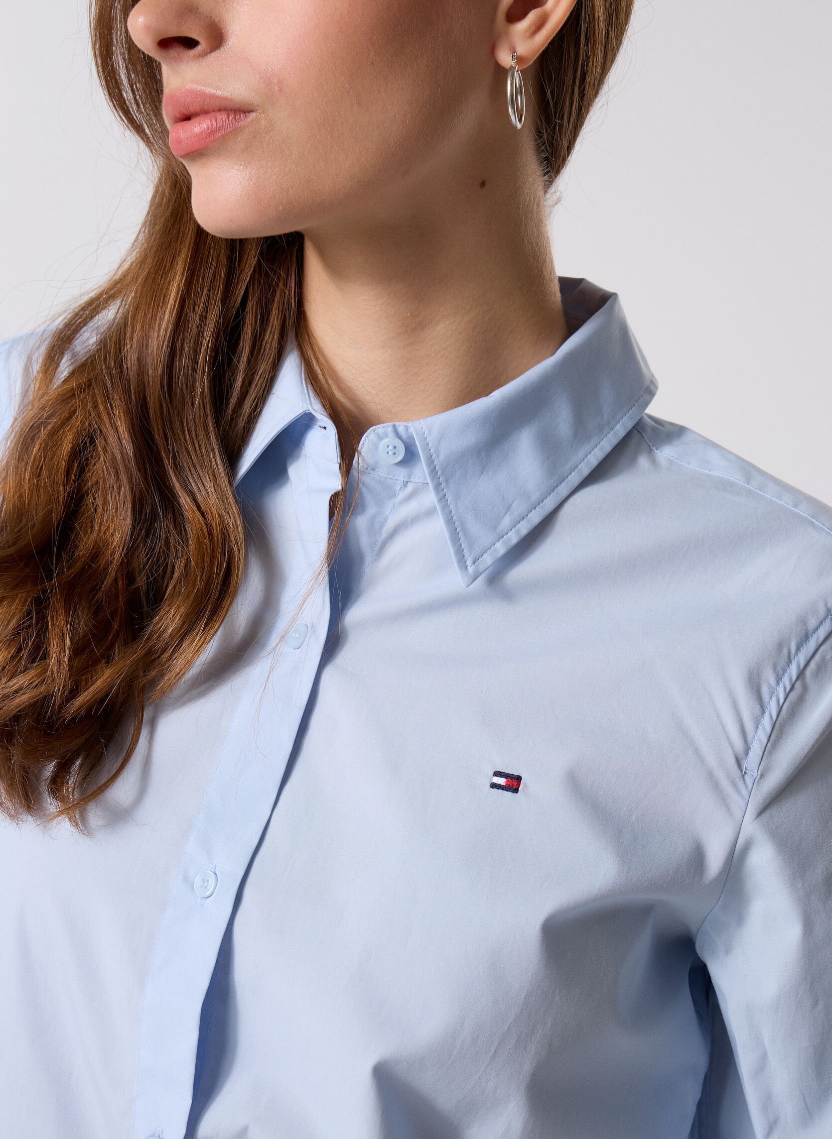 Langarm-Hemden Ess Poplin Regular S WW0WW47169C1O damen blau Tommy Hilfiger Langarm-Hemden Ess Poplin Regular S WW0WW47169C1O damen blau BREEZY BLUE