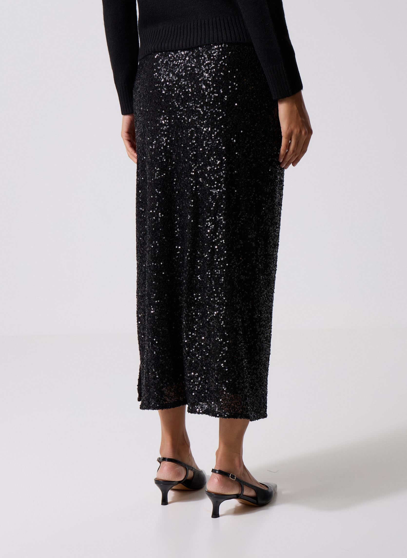 Jupes mi-longues JESEQUIN fête femme noir MADE BY Jupes mi-longues JESEQUIN fête femme noir JET BLACK