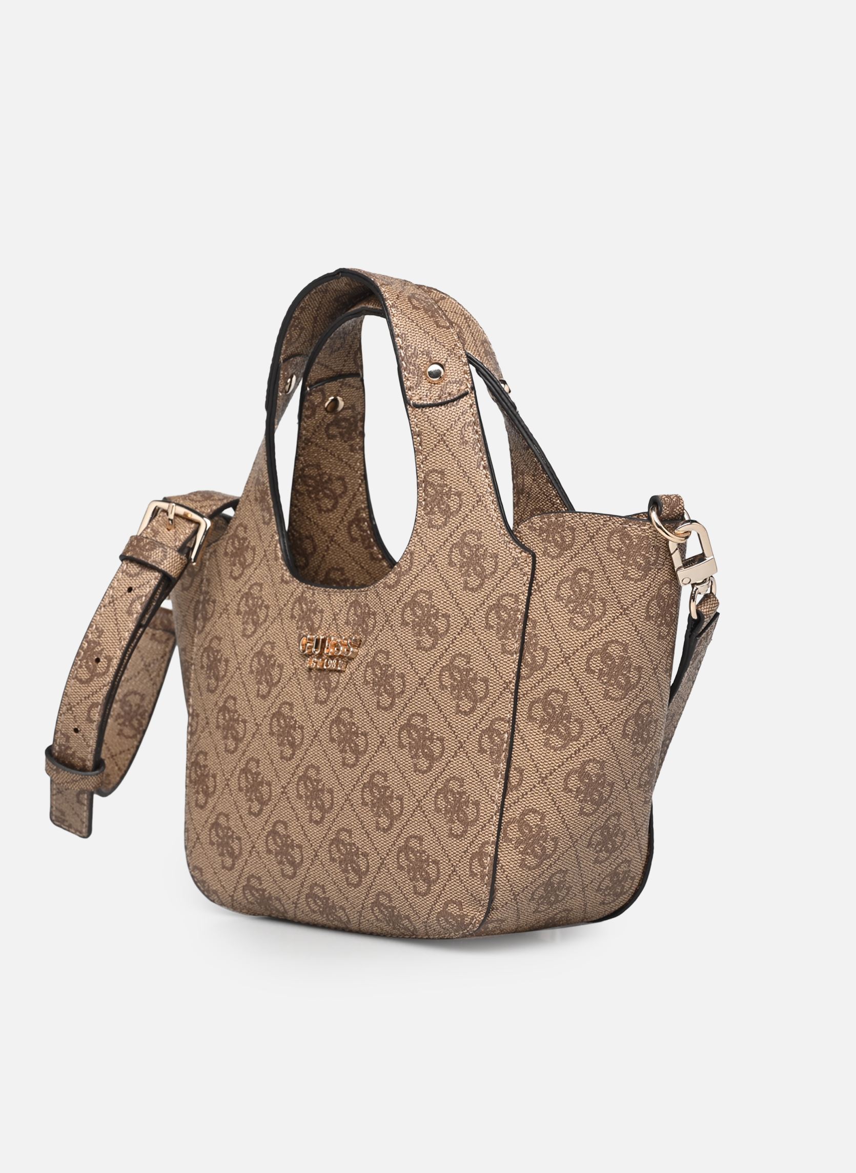 Handtassen Calista Mini Tote dames beige Guess Handtassen Calista Mini Tote dames beige LATTE LOGO