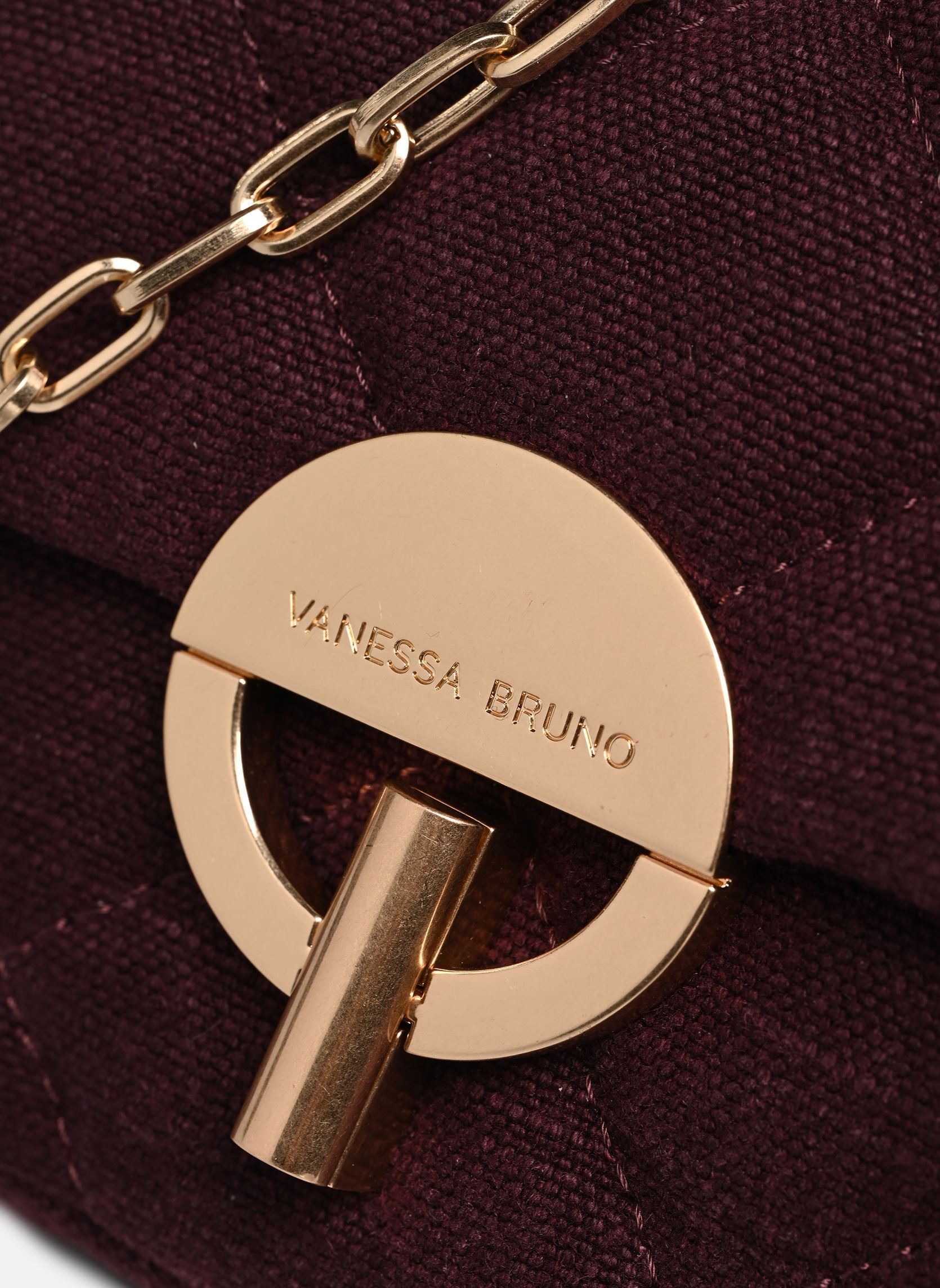 Sacs bandoulière Moon Moyen Lin femme bordeaux Vanessa Bruno Sacs bandoulière Moon Moyen Lin femme bordeaux AUBERGINE