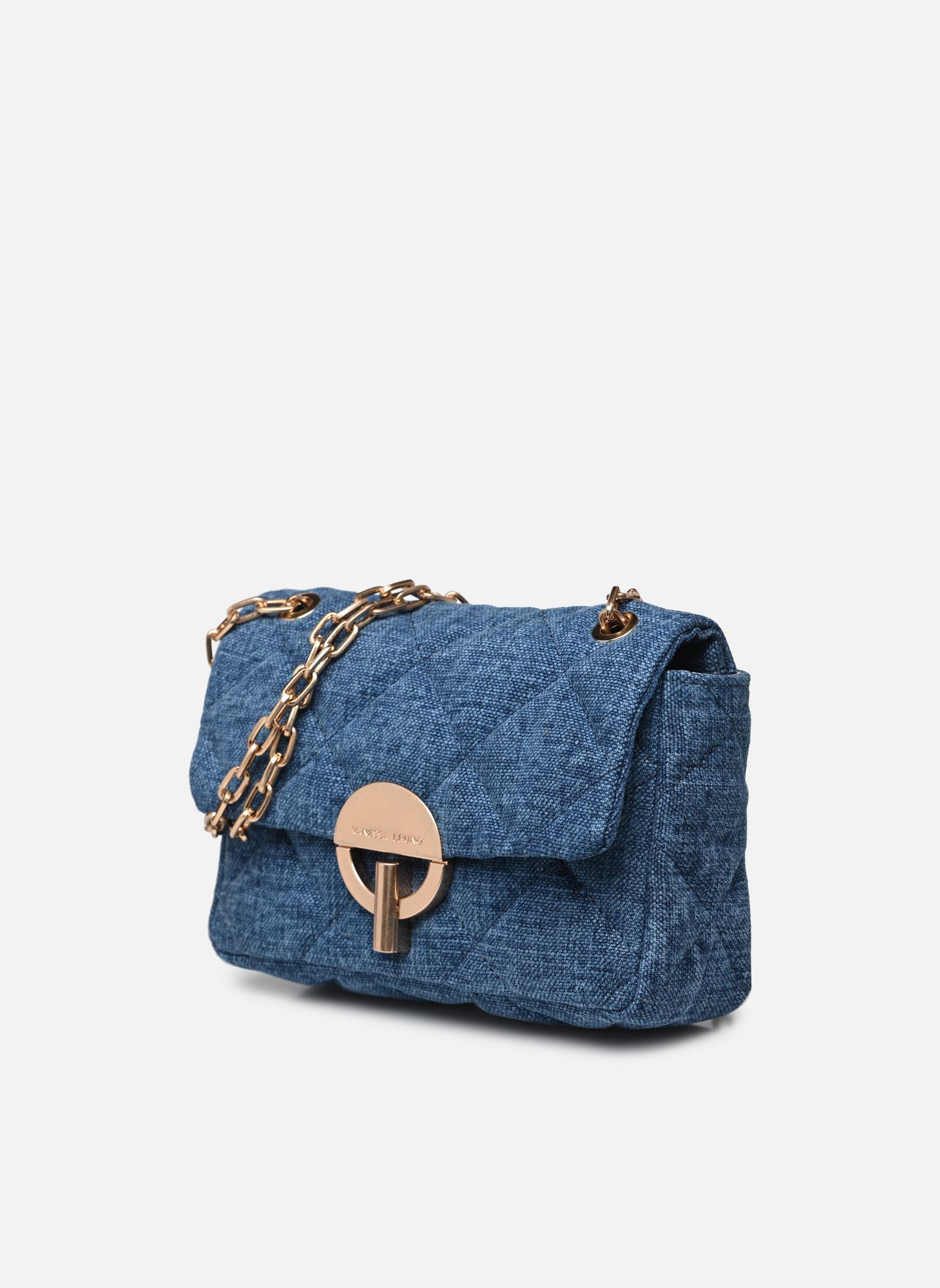 Sacs bandoulière Moon Moyen Lin femme bleu Vanessa Bruno Sacs bandoulière Moon Moyen Lin femme bleu INDIGO