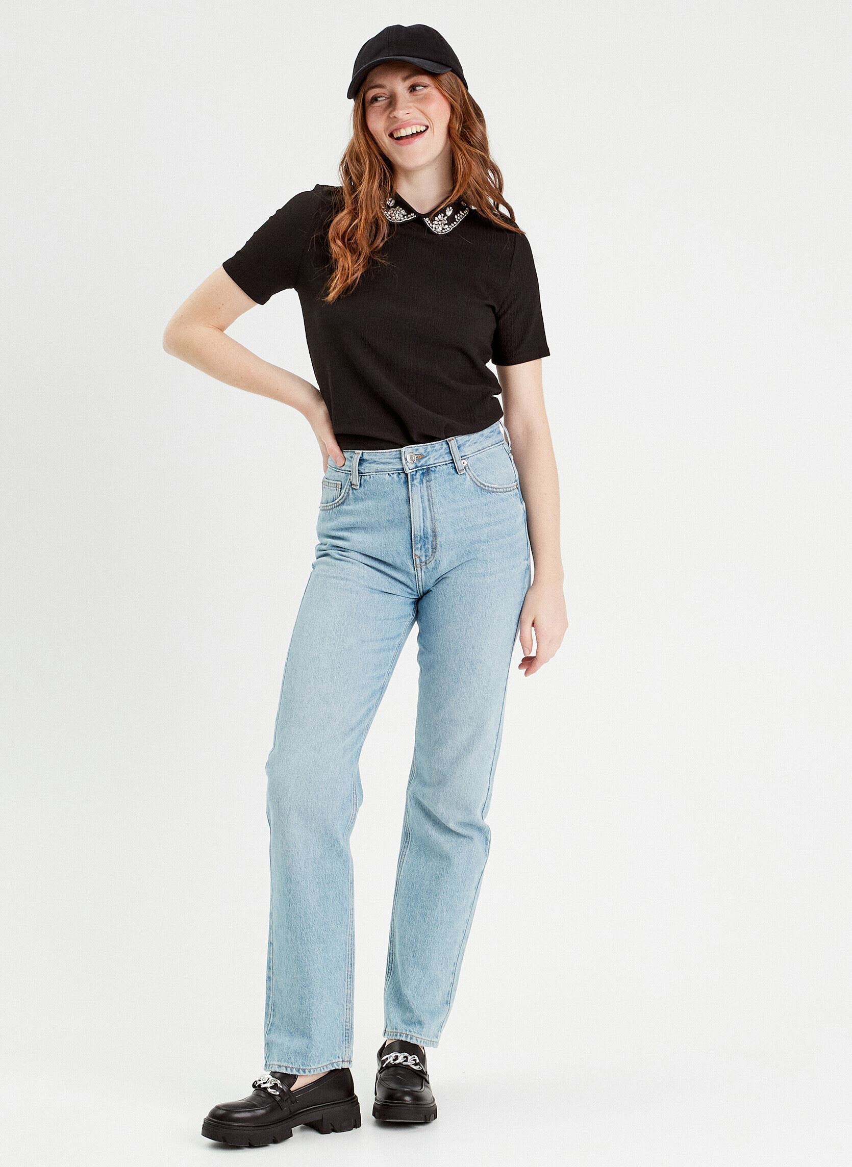 Rechte jeans / Straight Leg Jeans ISTAHO-TAJE dames blauw Cache Cache Rechte jeans / Straight Leg Jeans ISTAHO-TAJE dames blauw DENIM DOUBLE STONE