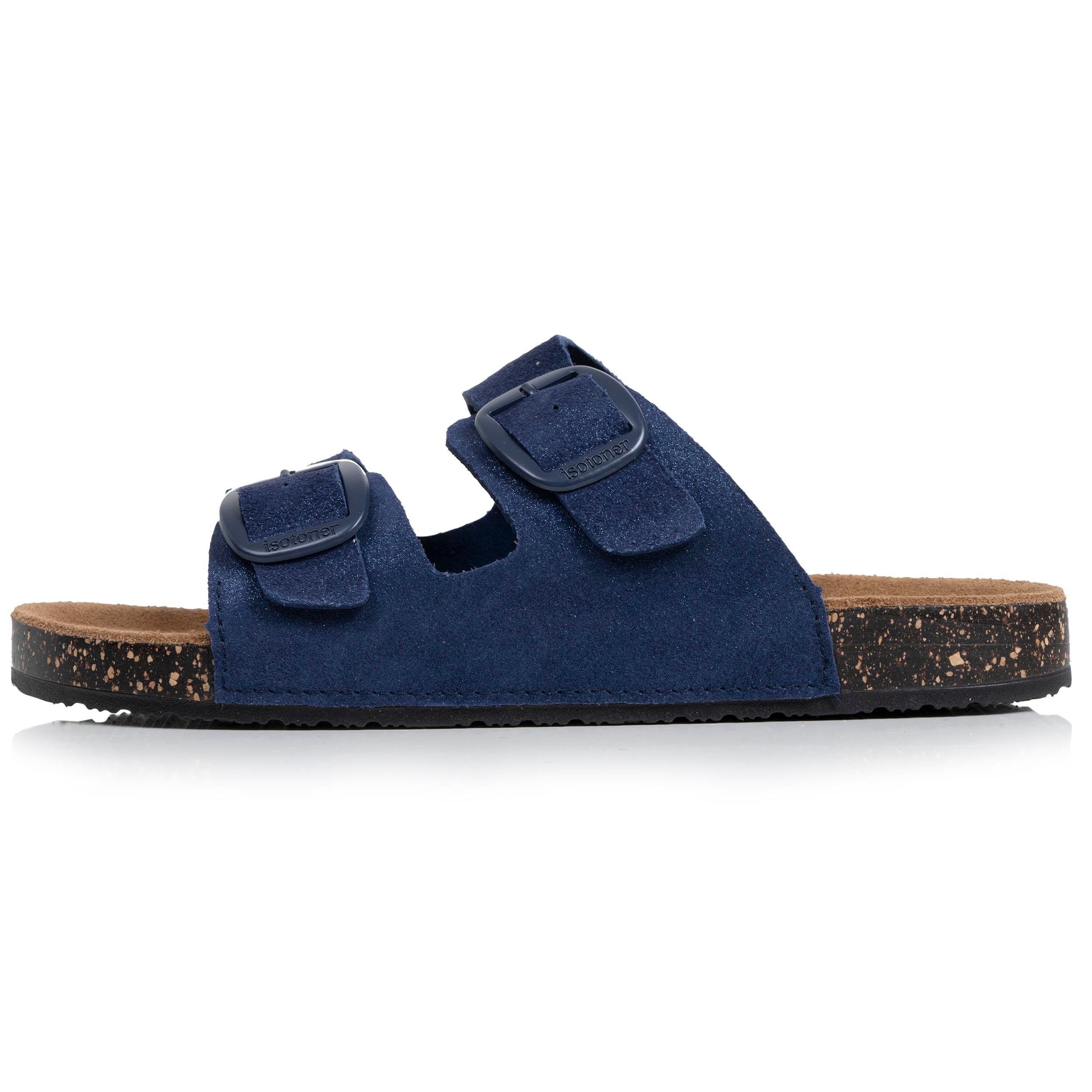 Sandales Mules sandales Femme Double Bride cuir camel Léopard femme bleu Isotoner Sandales Mules sandales Femme Double Bride cuir camel Léopard femme bleu Bleu foncé
