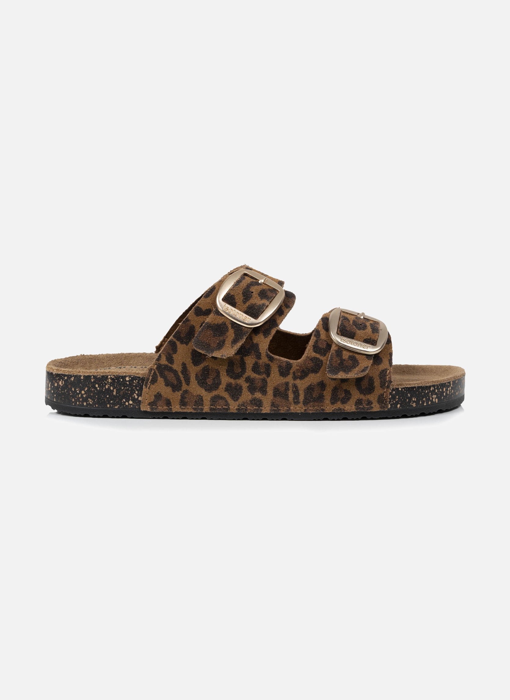Sandales Mules sandales Femme Double Bride cuir camel Léopard femme marron Isotoner Sandales Mules sandales Femme Double Bride cuir camel Léopard femme marron Camel
