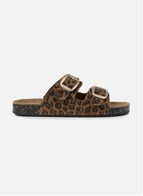 Sandales Mules sandales Femme Double Bride cuir camel Léopard femme marron Isotoner Sandales Mules sandales Femme Double Bride cuir camel Léopard femme marron Camel