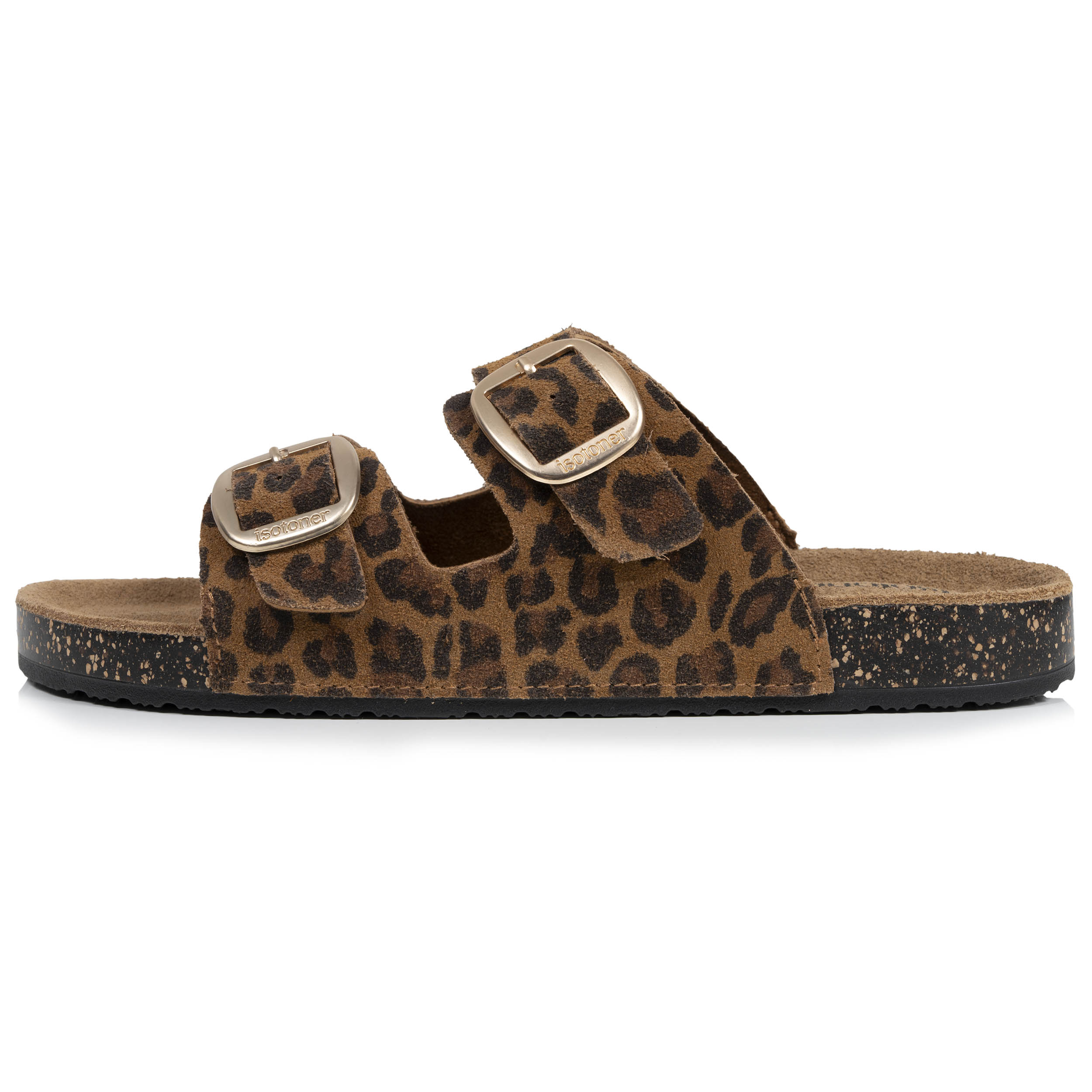 Sandales Mules sandales Femme Double Bride cuir camel Léopard femme marron Isotoner Sandales Mules sandales Femme Double Bride cuir camel Léopard femme marron Camel