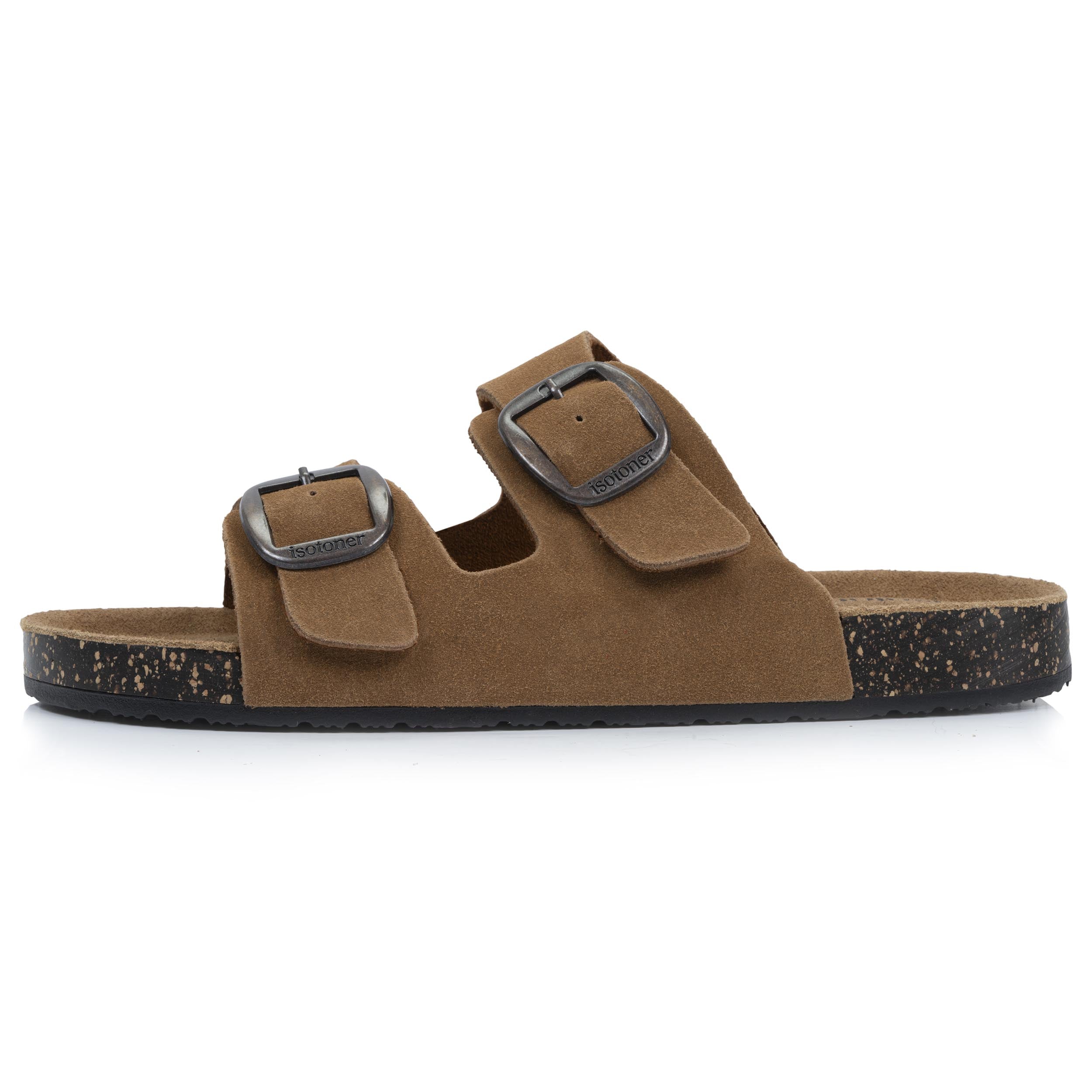 Sandales Mules sandales Femme Double Bride cuir camel Léopard femme marron Isotoner Sandales Mules sandales Femme Double Bride cuir camel Léopard femme marron Marron clair