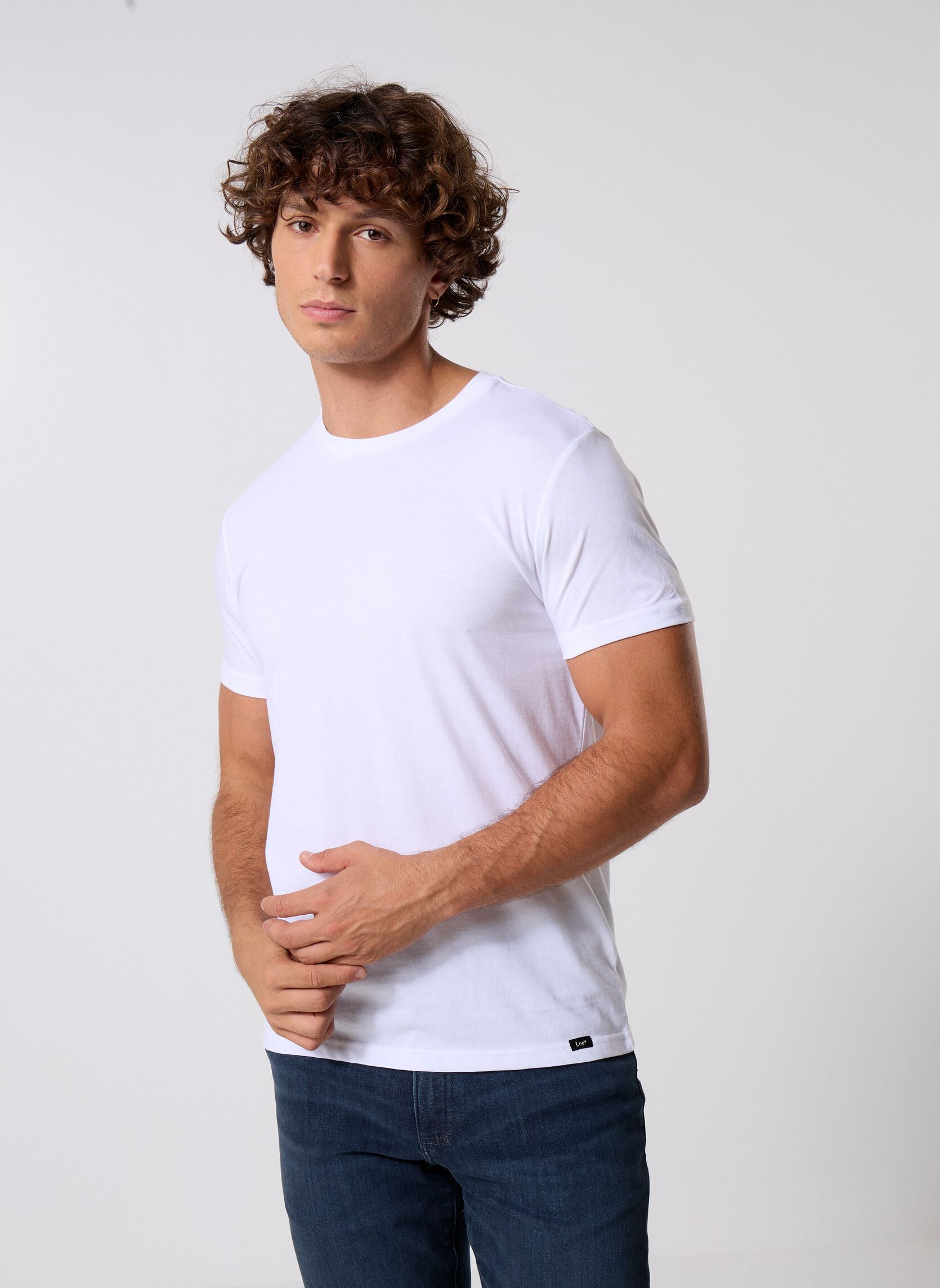 Kurzarm-T-Shirts Twin Pack Crew herren schwarz Lee Kurzarm-T-Shirts Twin Pack Crew herren schwarz BLACK WHITE