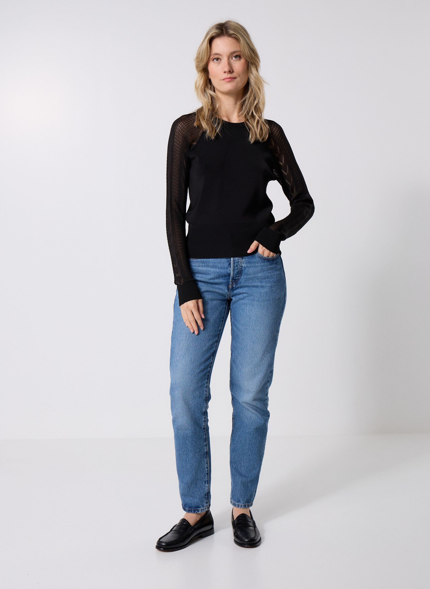 Pulls FPUL31025K femme noir The Kooples Pulls FPUL31025K femme noir BLA01