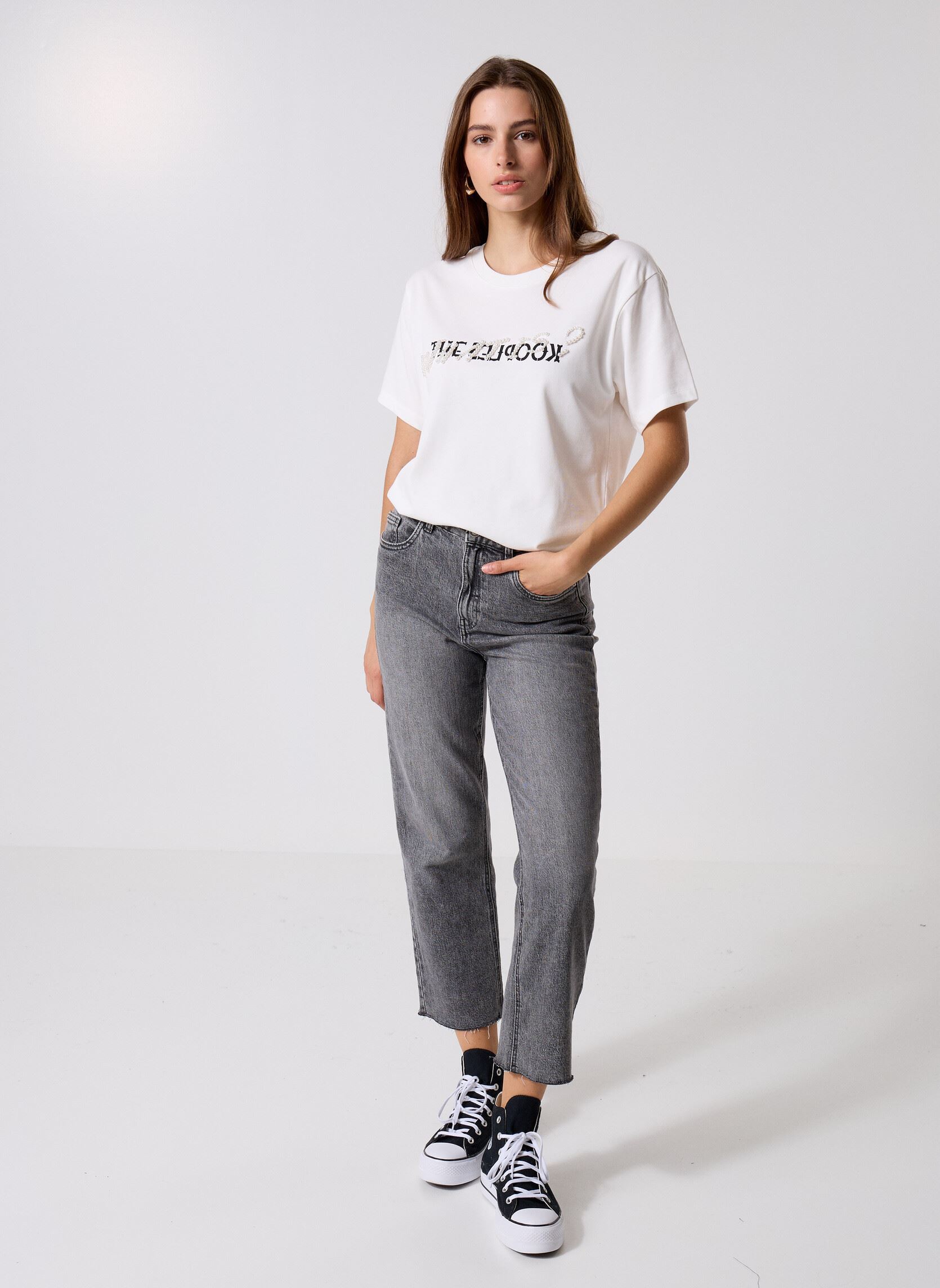 Tee-shirts manches courtes FTSC31037K femme blanc The Kooples Tee-shirts manches courtes FTSC31037K femme blanc WHI01
