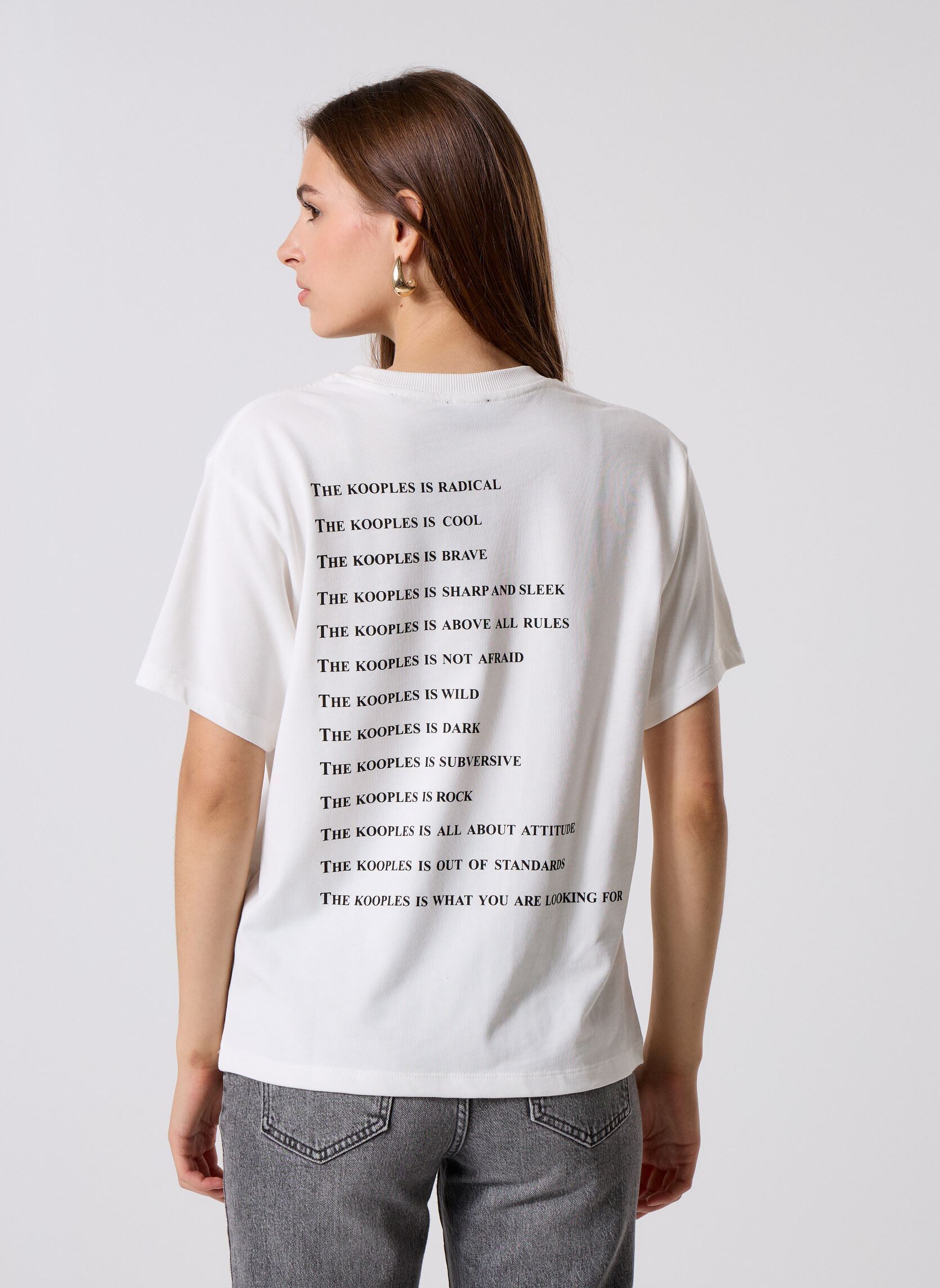 Tee-shirts manches courtes FTSC31037K femme blanc The Kooples Tee-shirts manches courtes FTSC31037K femme blanc WHI01
