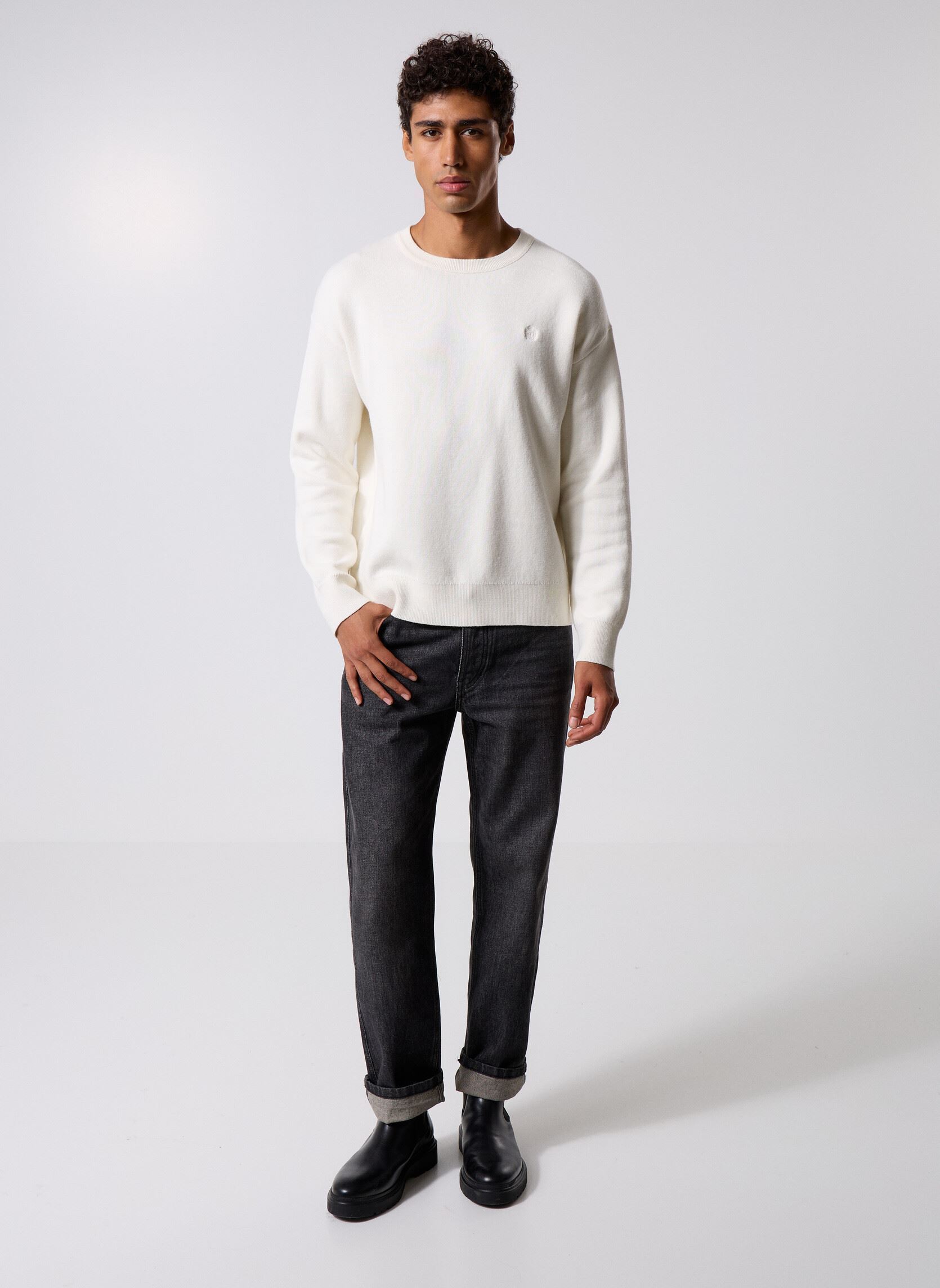 Pulls HPUL31126K homme blanc The Kooples Pulls HPUL31126K homme blanc ECR01