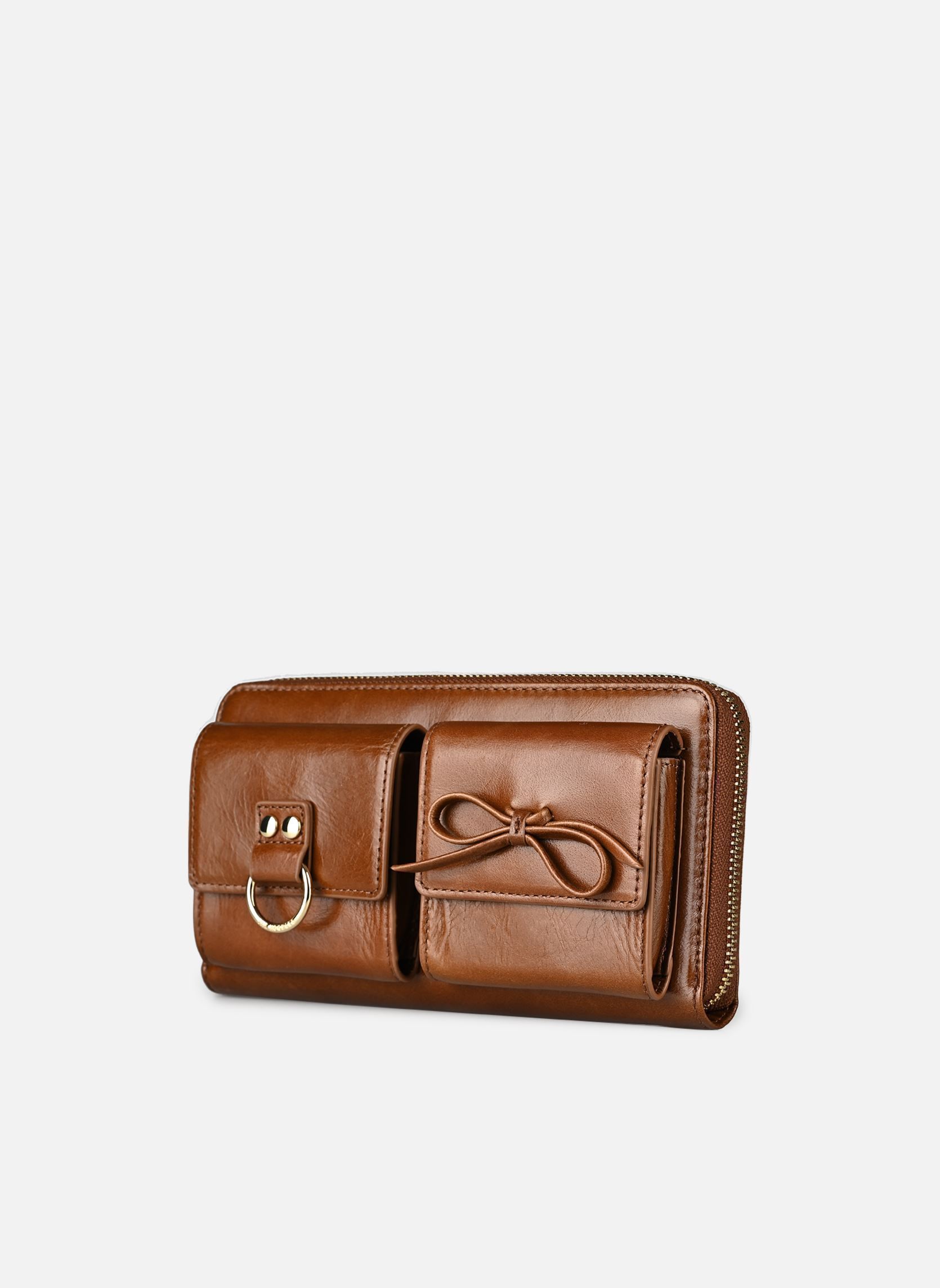 Portemonnees met rits AFPM31008K dames bruin The Kooples Portemonnees met rits AFPM31008K dames bruin BRW01