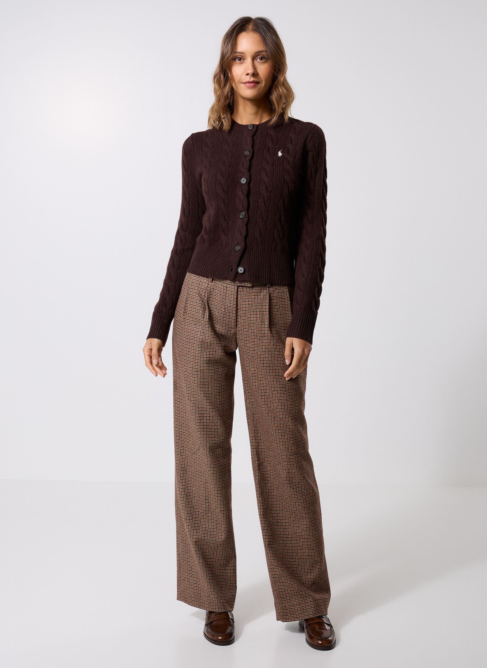 Wijde broeken FPAN31013K dames bruin The Kooples Wijde broeken FPAN31013K dames bruin CAM03