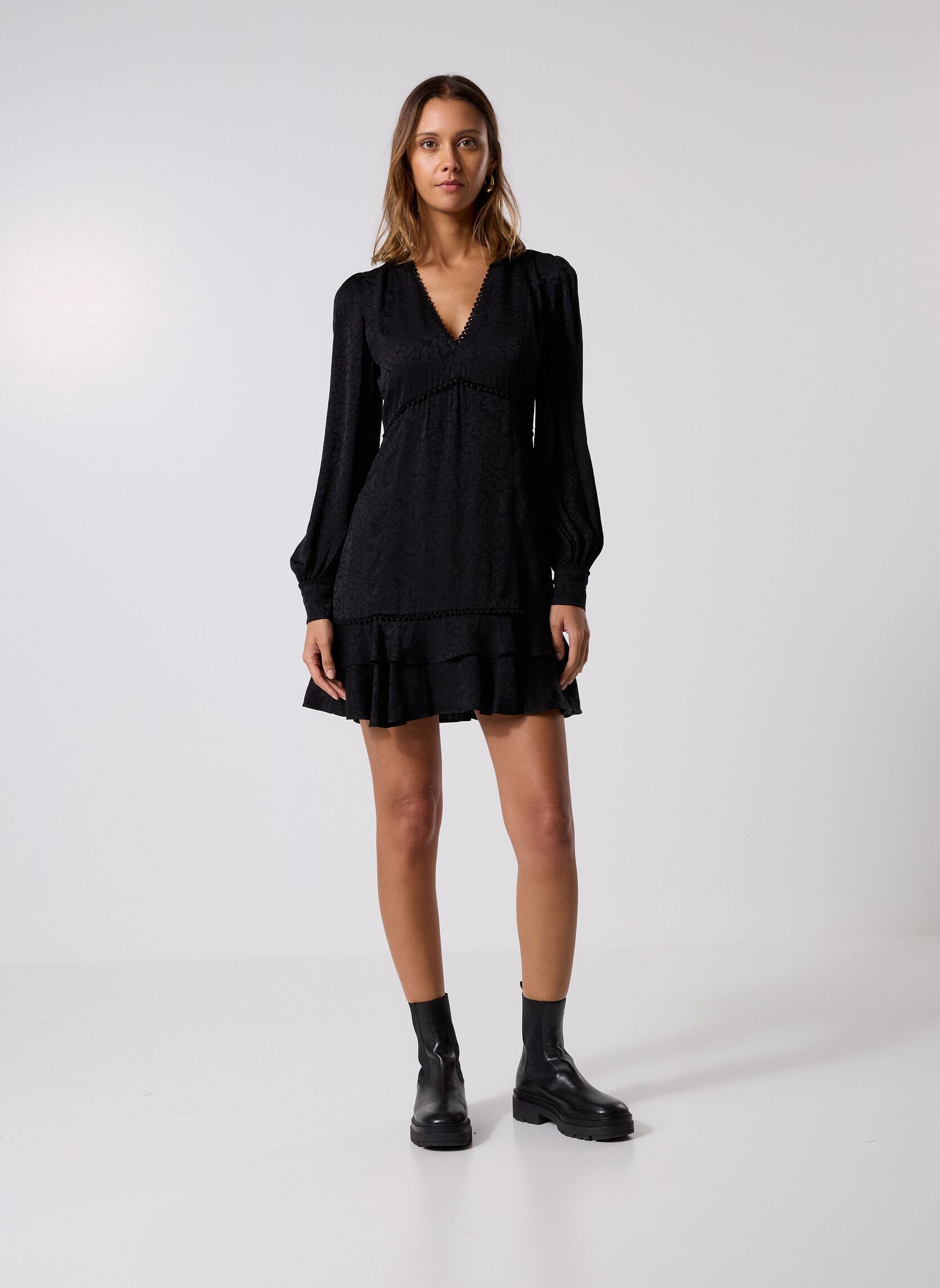 Robes FROB31044K femme noir The Kooples Robes FROB31044K femme noir BLA01
