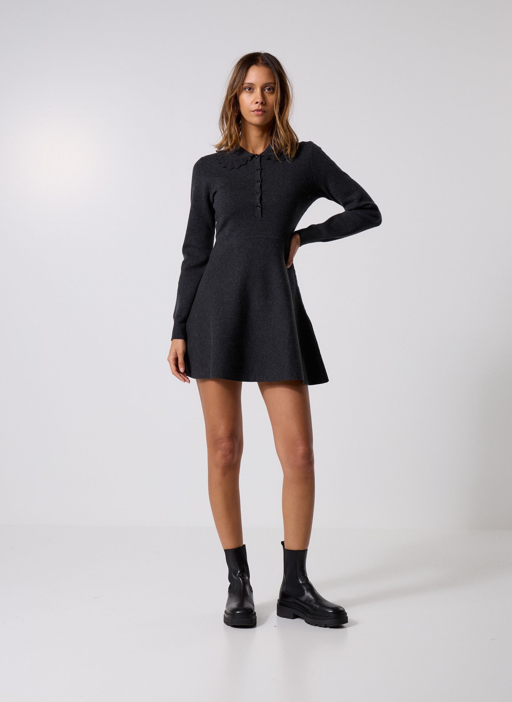 Robes FROB31121K femme noir The Kooples Robes FROB31121K femme noir BLA01