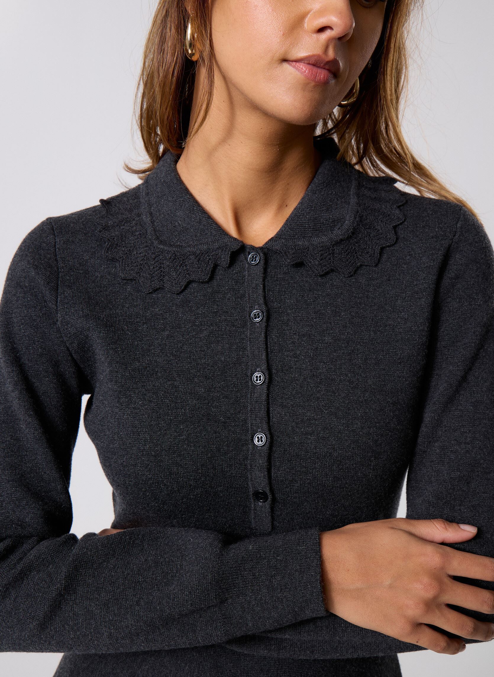 Robe courte col contrasté Noir The kooples - Femme