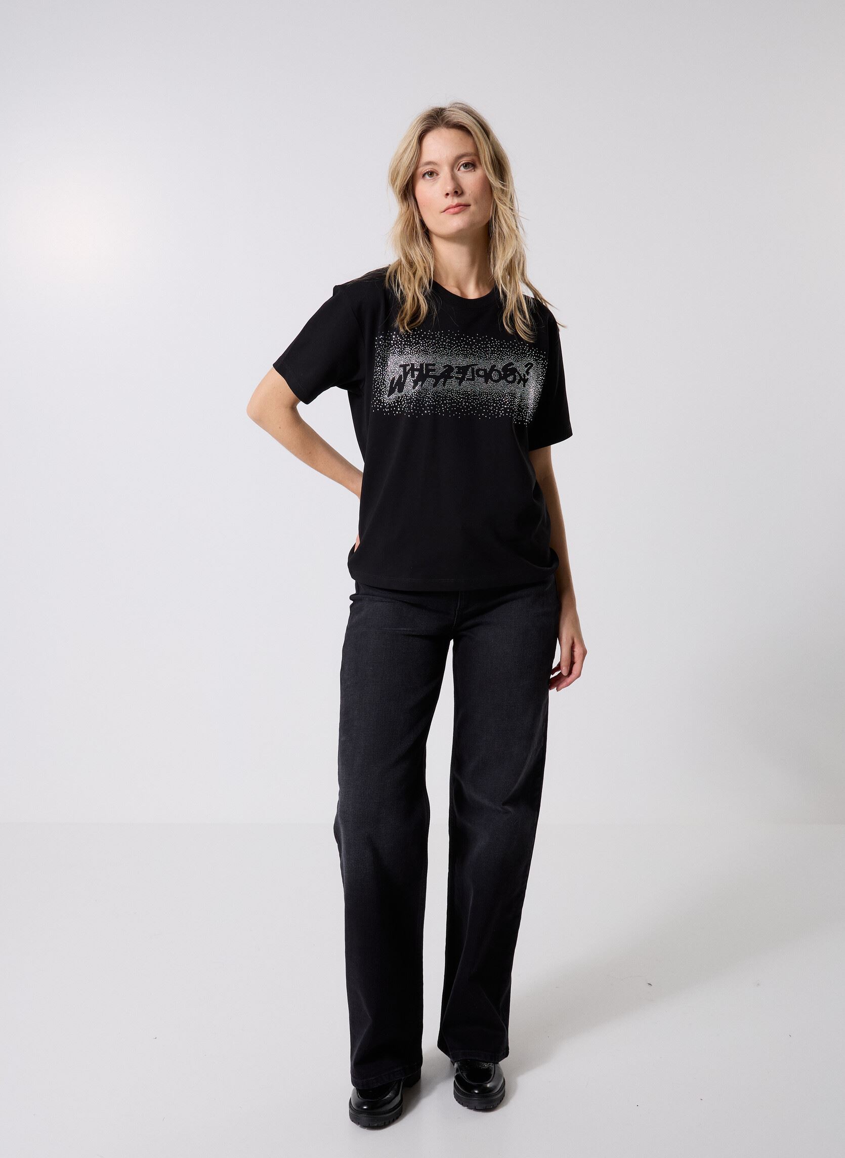 Kurzarm-T-Shirts FTSC31032K damen schwarz The Kooples Kurzarm-T-Shirts FTSC31032K damen schwarz BLA01