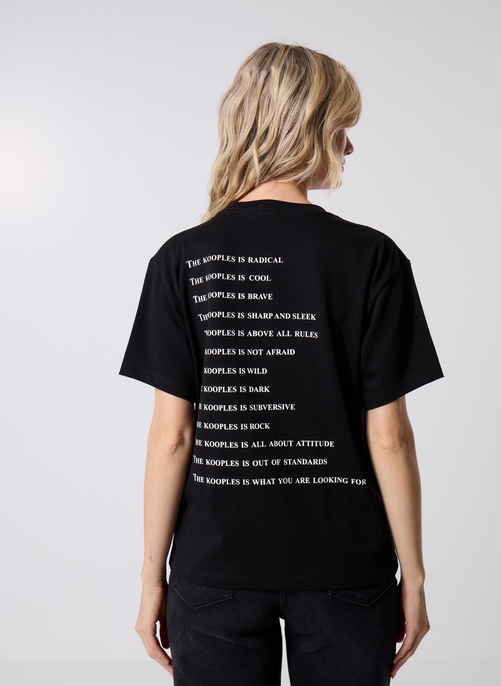 Kurzarm-T-Shirts FTSC31032K damen schwarz The Kooples Kurzarm-T-Shirts FTSC31032K damen schwarz BLA01