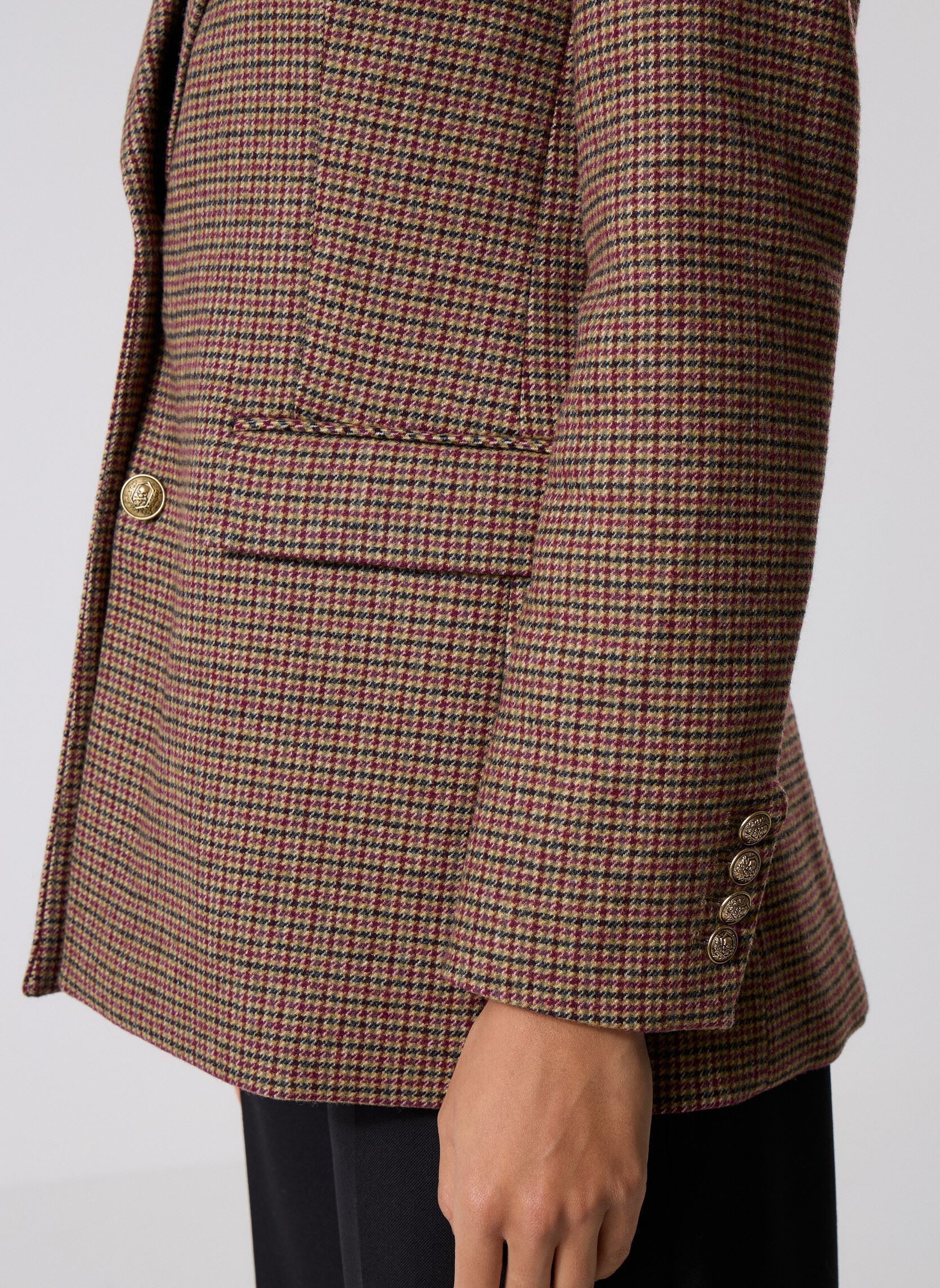 LEBEK Blazer Femme Marron Rayé Classique Élégant Business (EU 40