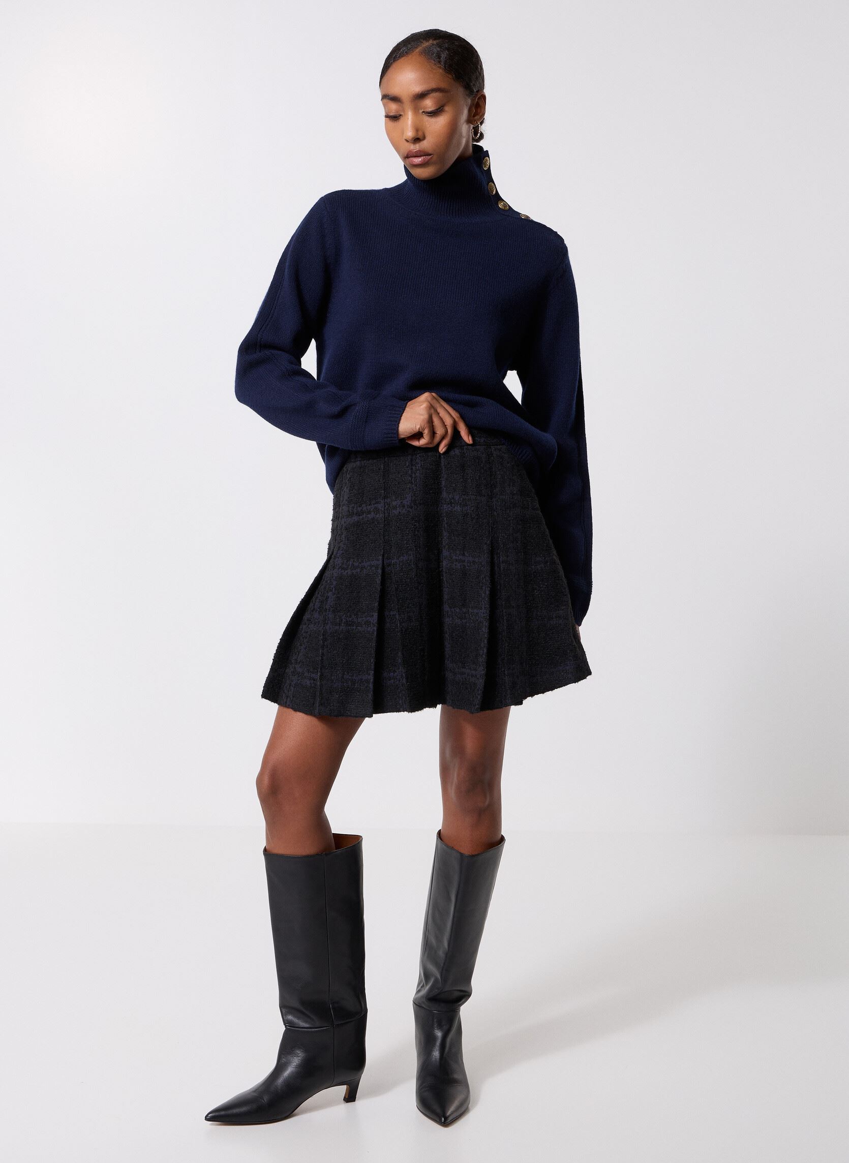 Faldas cortas FJUP31034K mujer azul The Kooples Faldas cortas FJUP31034K mujer azul Nav01