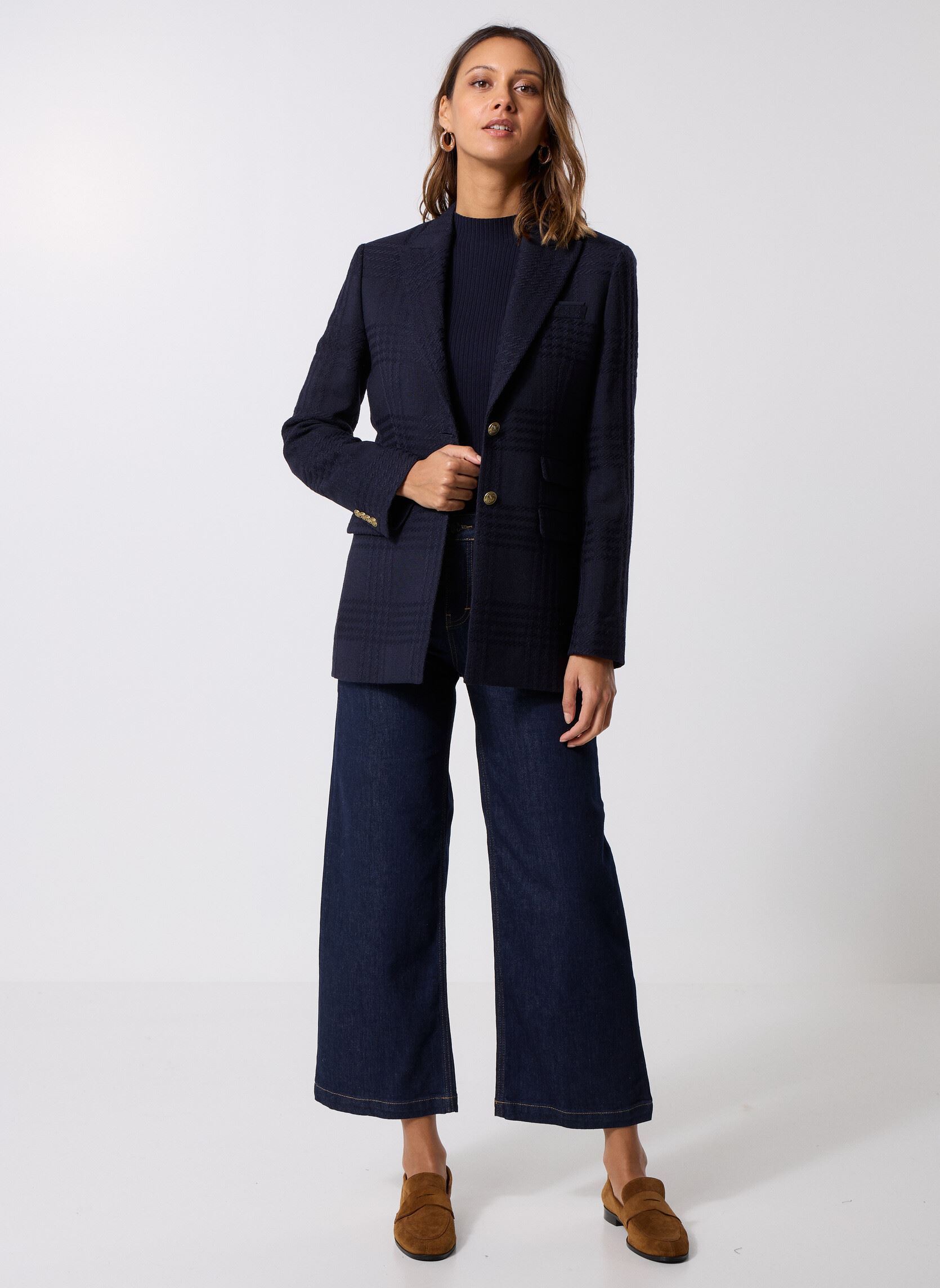 Vestes de blazer FVES31016K femme bleu The Kooples Vestes de blazer FVES31016K femme bleu Nav01