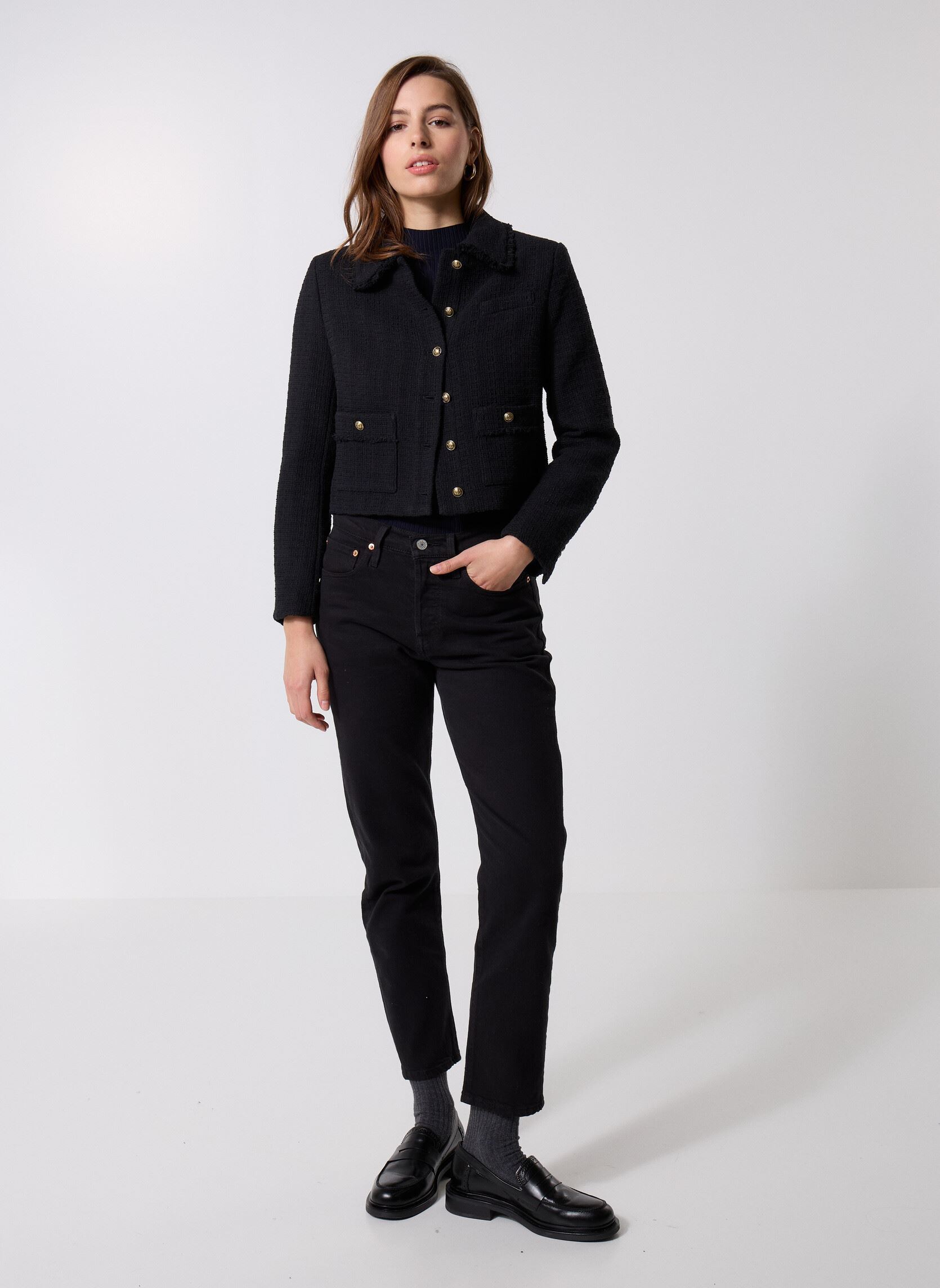 Jacken FVES31085K damen schwarz The Kooples Jacken FVES31085K damen schwarz BLA01