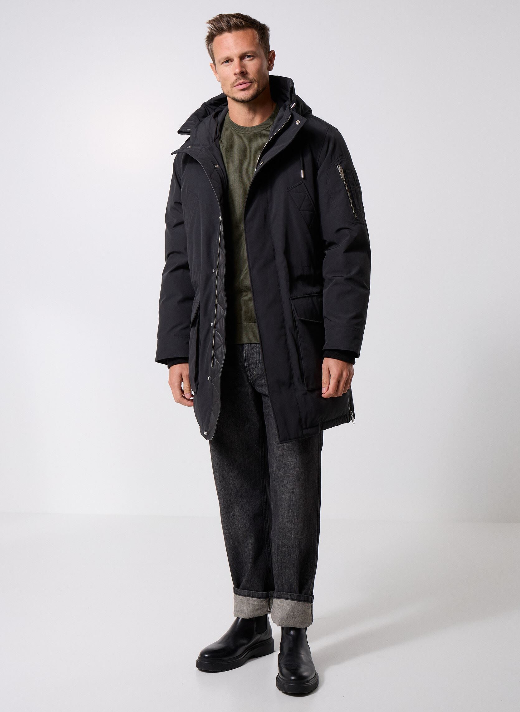 Winterjas HPAR31002K heren grijs The Kooples Winterjas HPAR31002K heren grijs GRY10