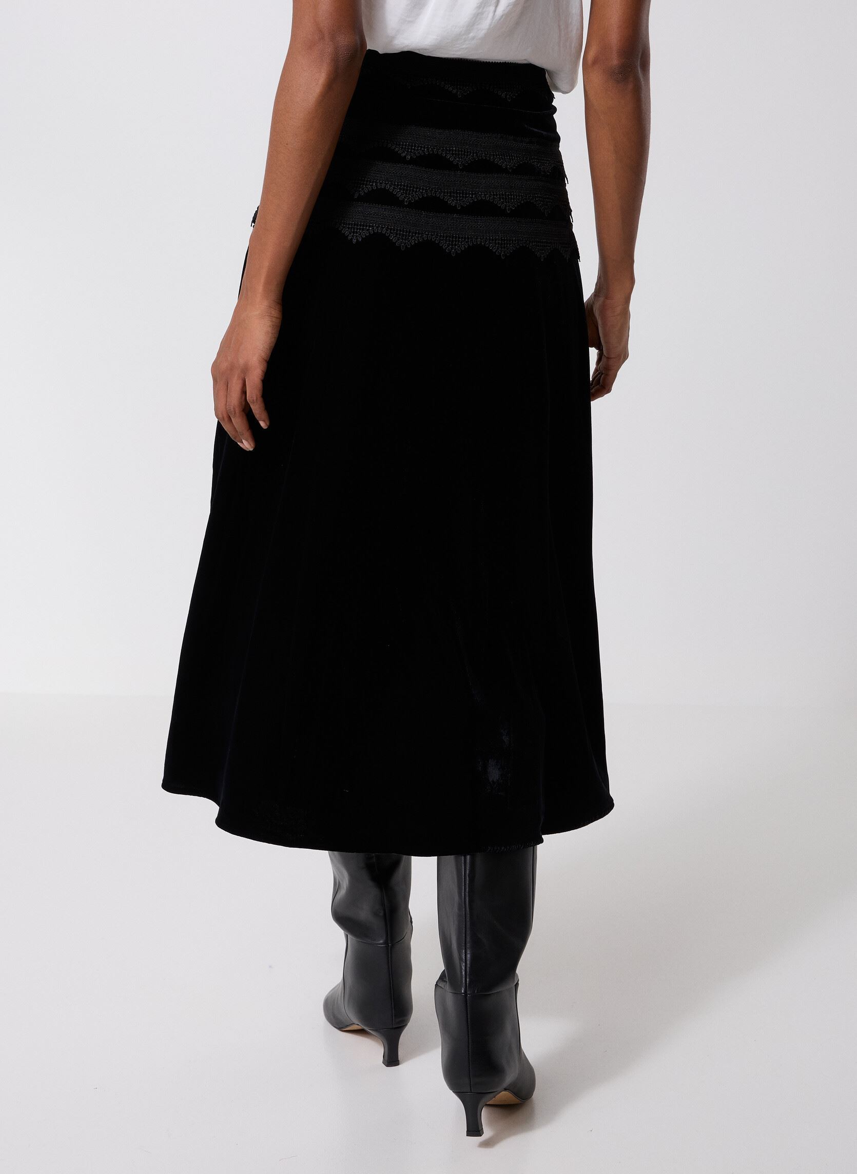 Halflange rokken FJUP31041K dames zwart The Kooples Halflange rokken FJUP31041K dames zwart BLA01