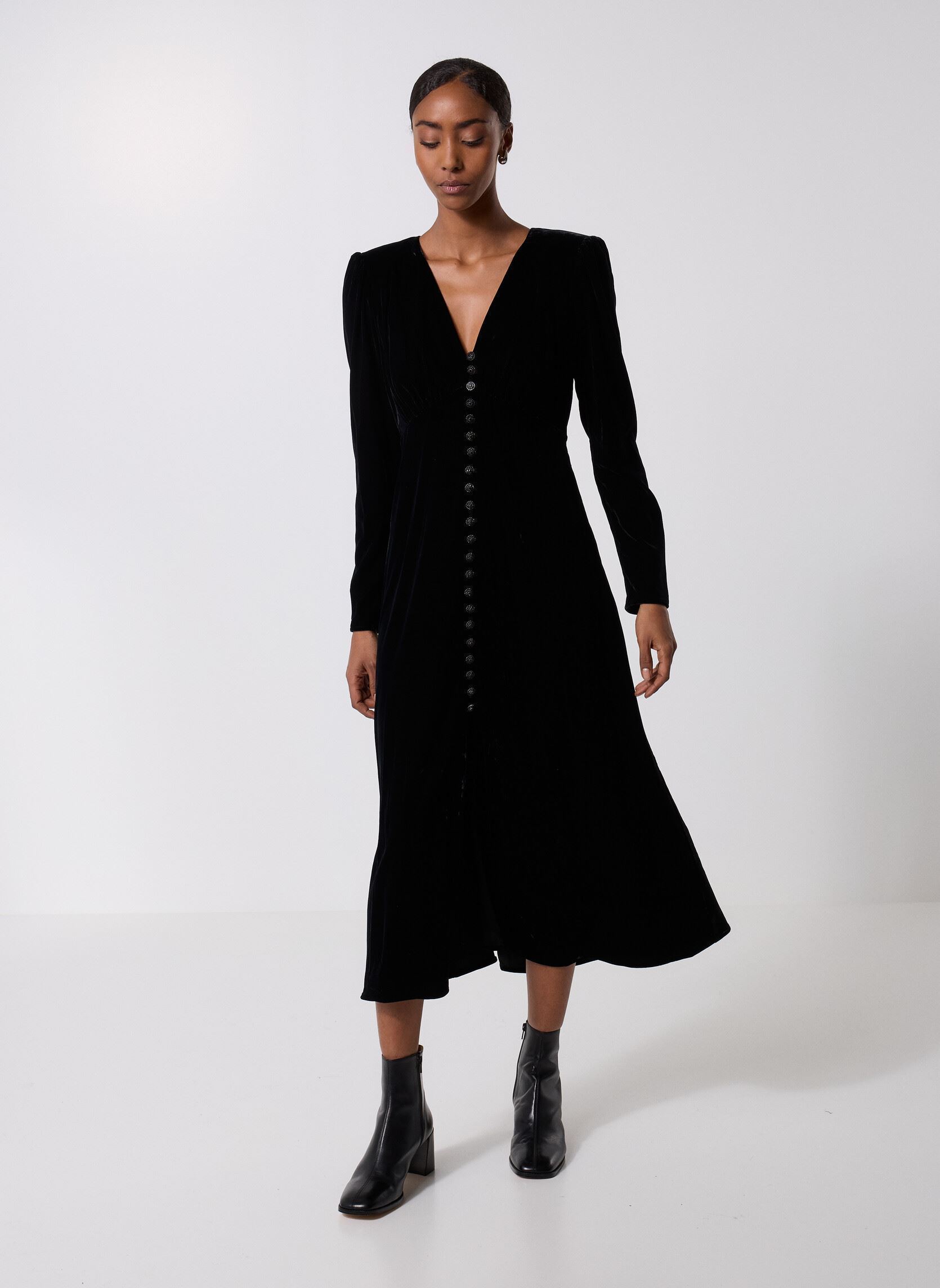 Robes FROB31042K femme noir The Kooples Robes FROB31042K femme noir BLA01