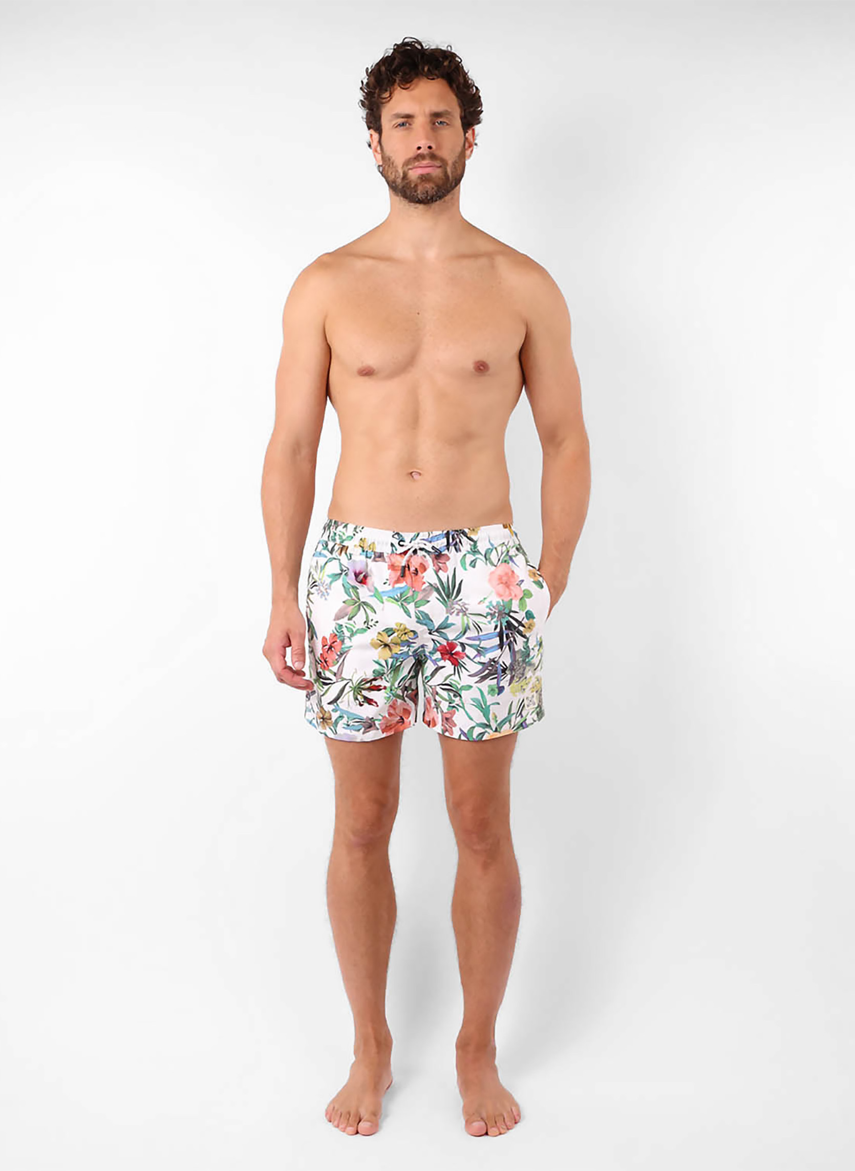 Shorts de bain Beach short floral BLOOM homme blanc Oxbow Shorts de bain Beach short floral BLOOM homme blanc Blanc