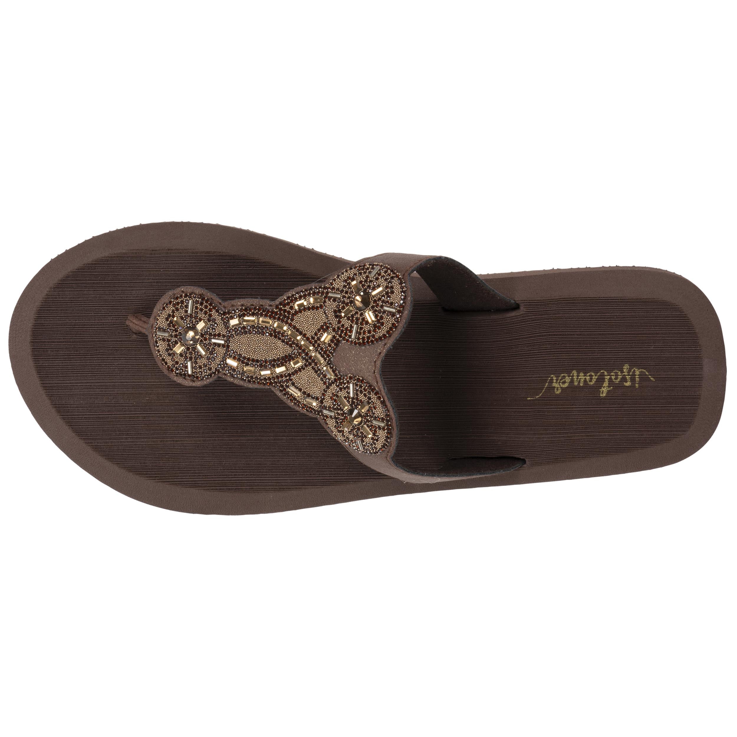 Tongs Tongs Femme YOGA sophistiquée Marron femme marron Isotoner Tongs Tongs Femme YOGA sophistiquée Marron femme marron Marron