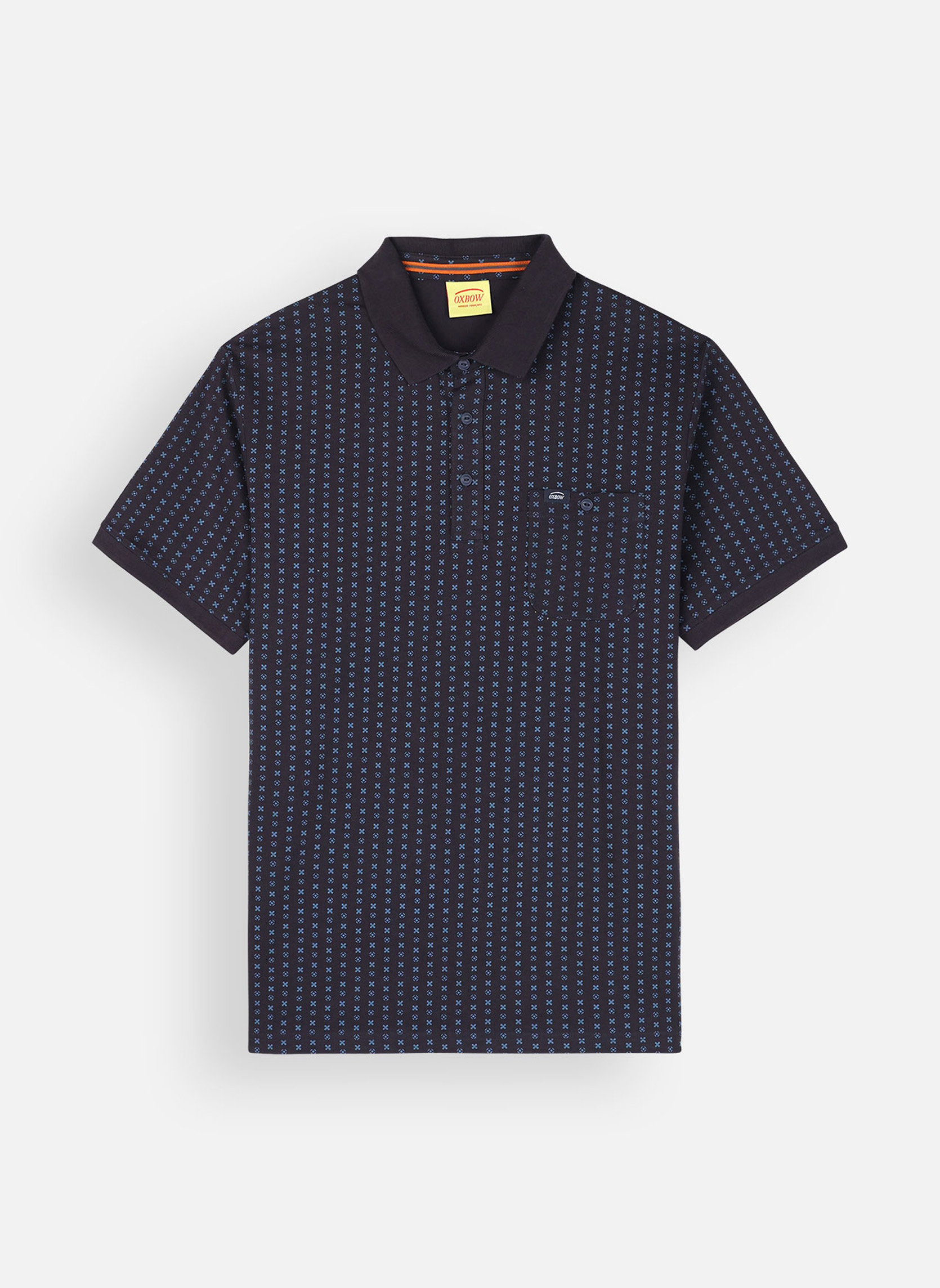 Polos Polo manches courtes imprimé MINIATURE homme bleu Oxbow Polos Polo manches courtes imprimé MINIATURE homme bleu Bleu marine