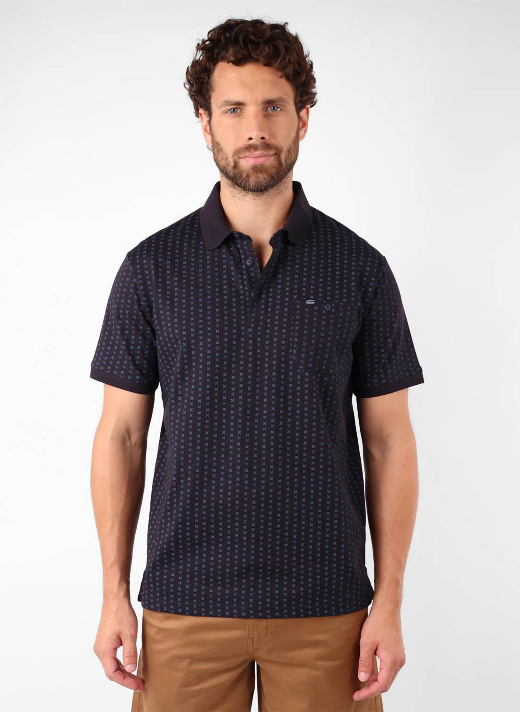 Polos Polo manches courtes imprimé MINIATURE homme bleu Oxbow Polos Polo manches courtes imprimé MINIATURE homme bleu Bleu marine