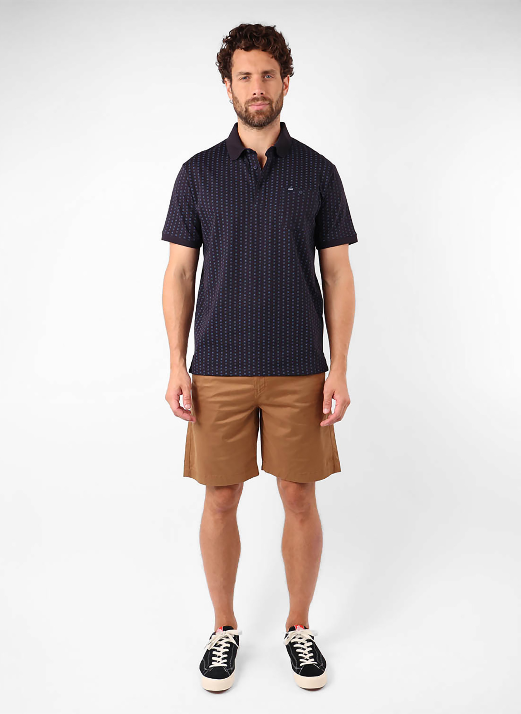 Polos Polo manches courtes imprimé MINIATURE homme bleu Oxbow Polos Polo manches courtes imprimé MINIATURE homme bleu Bleu marine