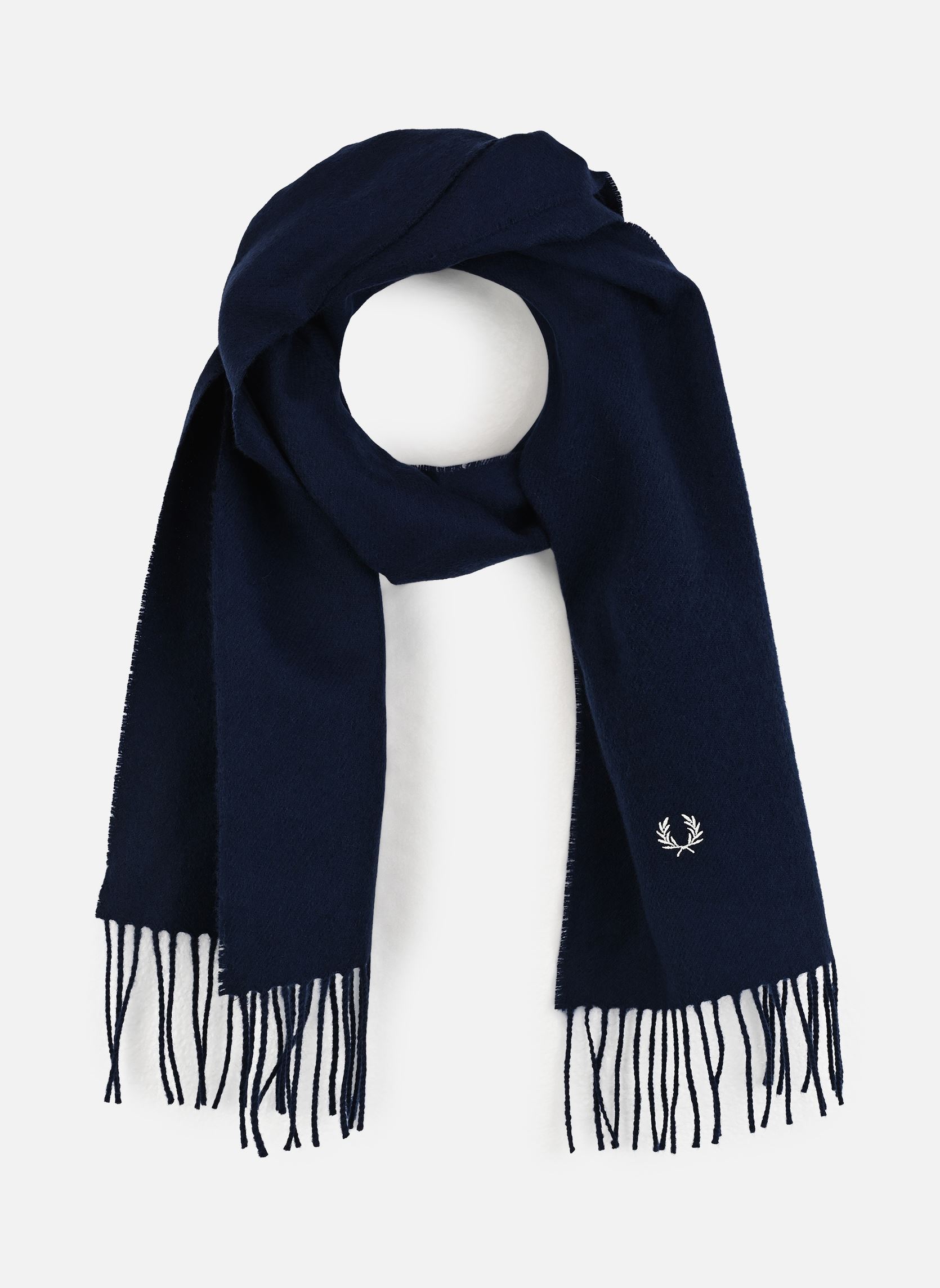 Echarpes Lambswool Scarf bleu Fred Perry Echarpes Lambswool Scarf bleu Navy