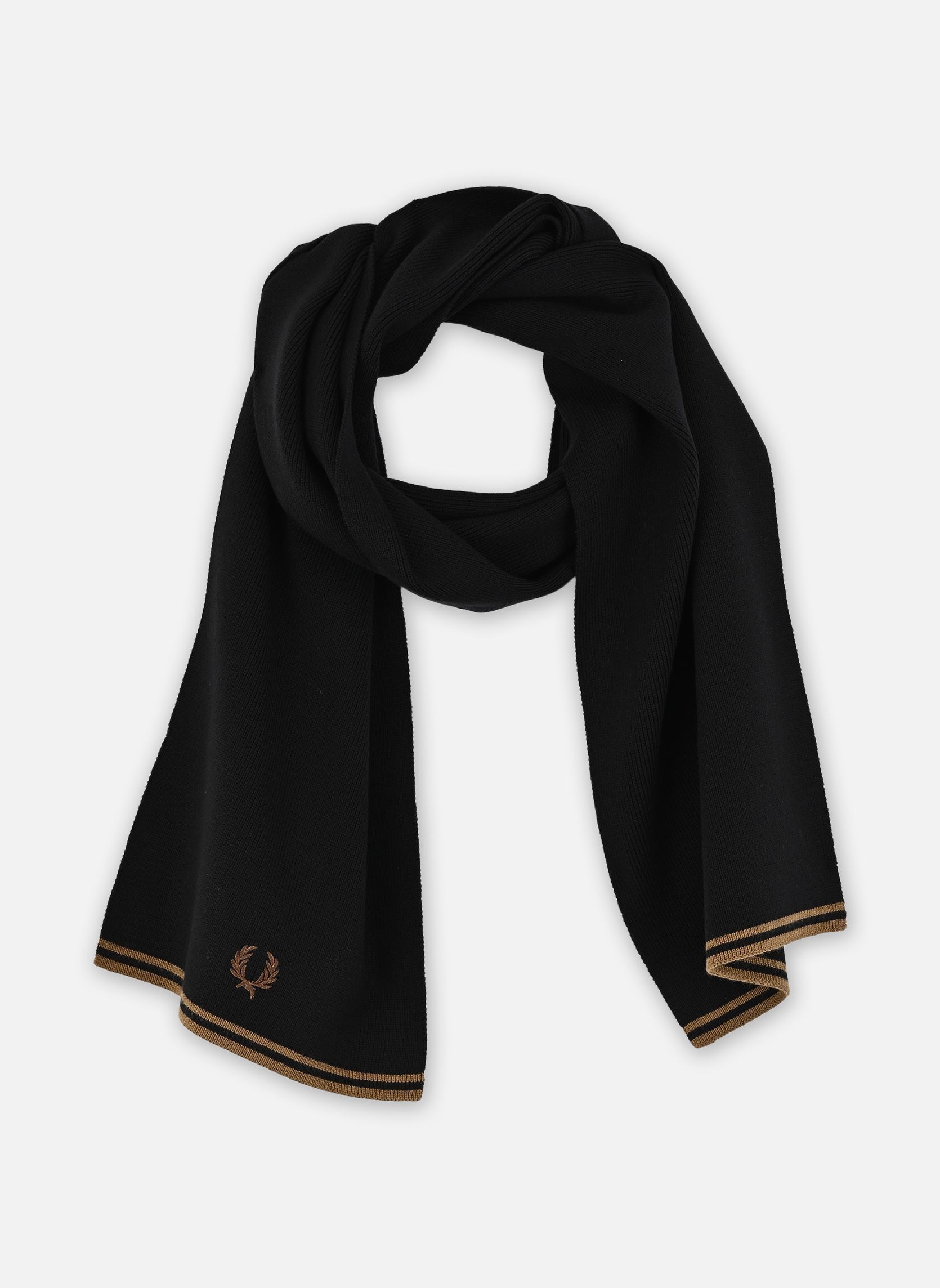 Echarpes Twin Tipped Merino Wool Scarf noir Fred Perry Echarpes Twin Tipped Merino Wool Scarf noir Black/Shadedston